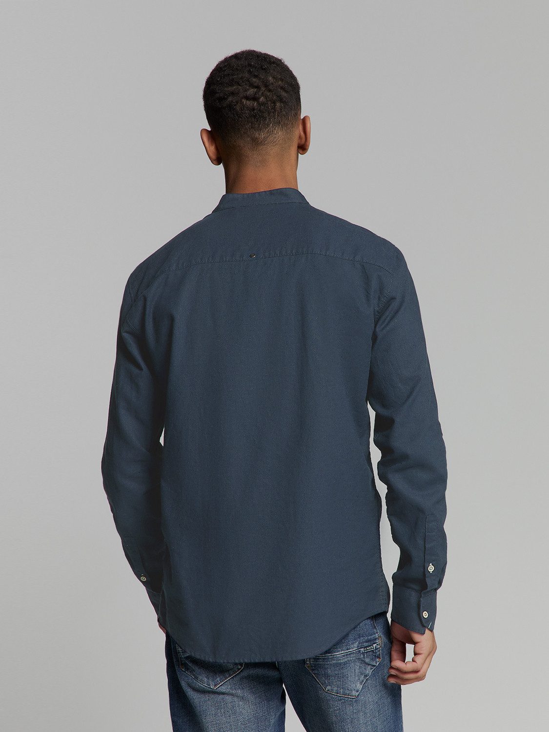 NO EXCESS Langarmhemd "No Excess Leinenhemd" günstig online kaufen