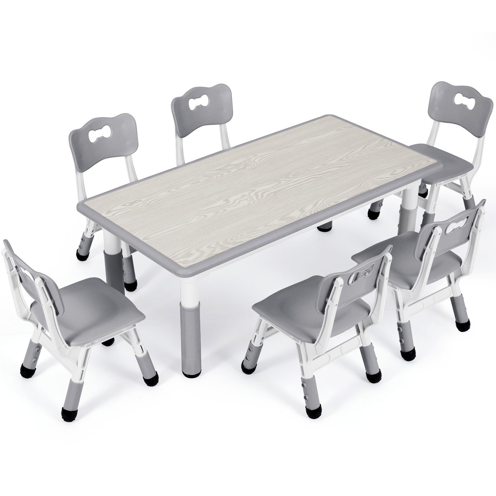 TLGREEN Kindersitzgruppe Kindertisch mit Stühlen, (7tlg), Kindermöbel
