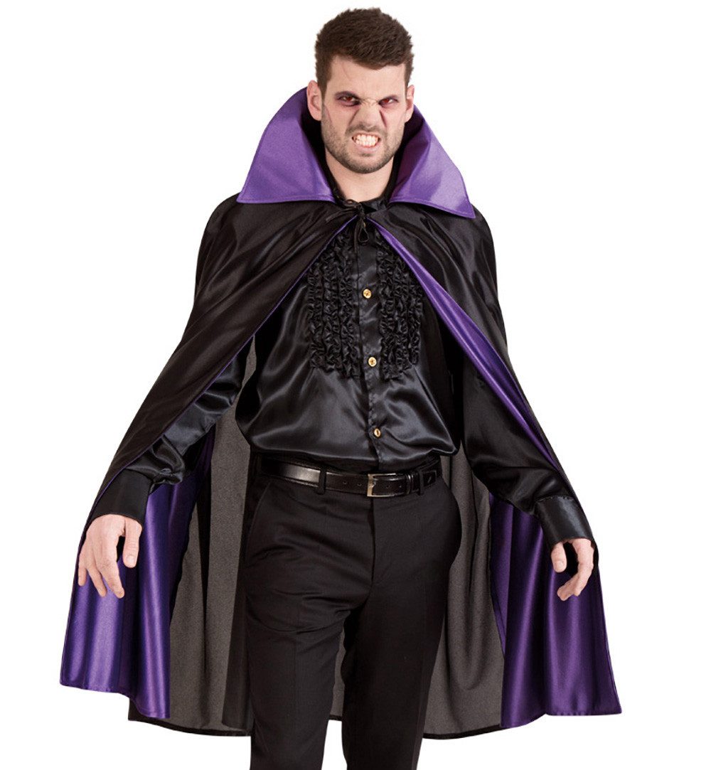 Vampir-Kostüm Vampir Dracula Umhang Schwarz Lila Halloween Karneval Fasching