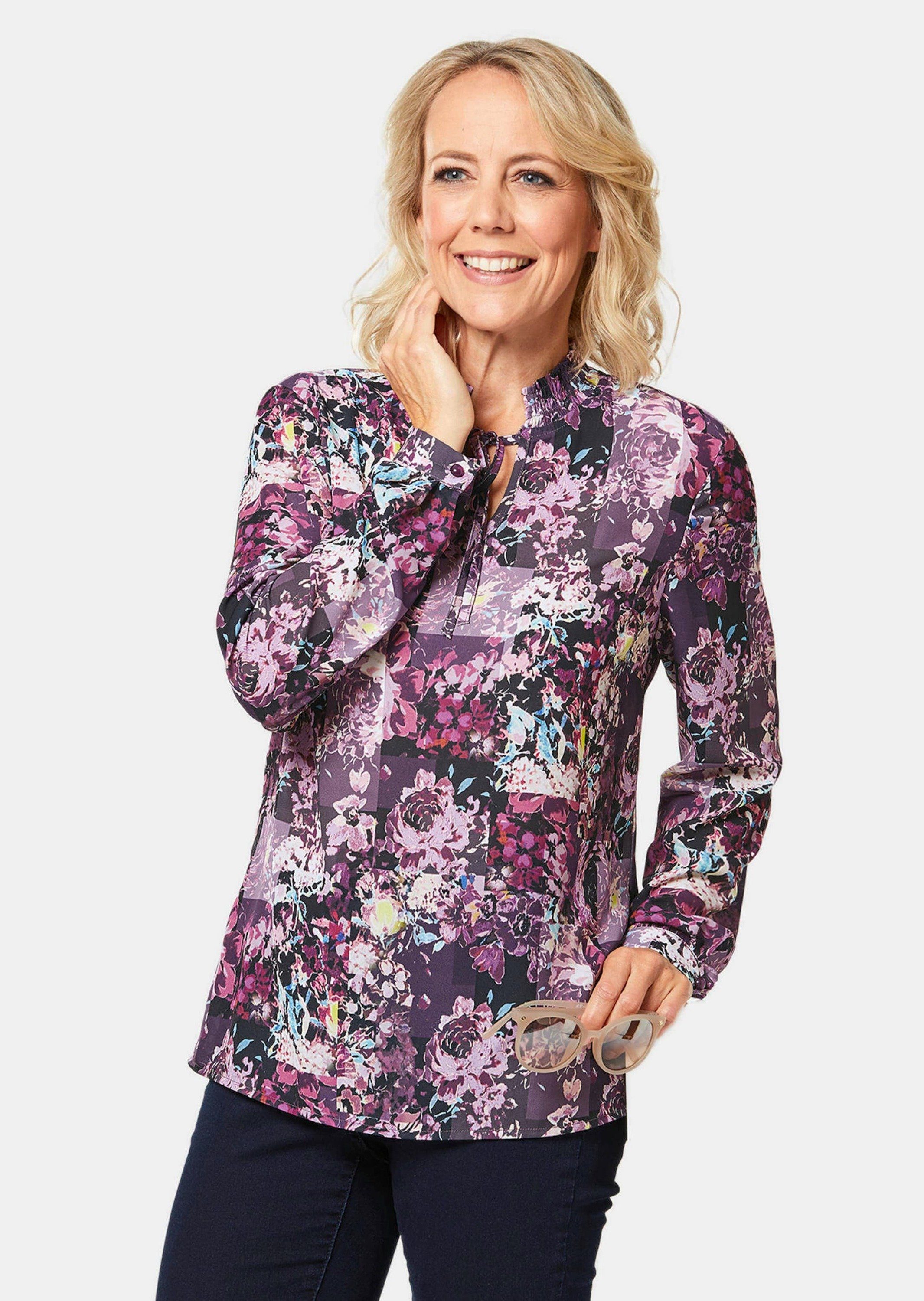 GOLDNER Druckbluse Kurzgröße: Druckbluse in exotischem Muster