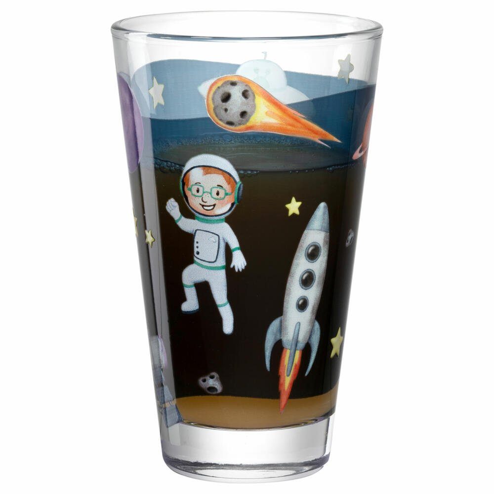 LEONARDO Becher Bambini Avventura Weltall, 300 ml, Kalk-Natron-Glas