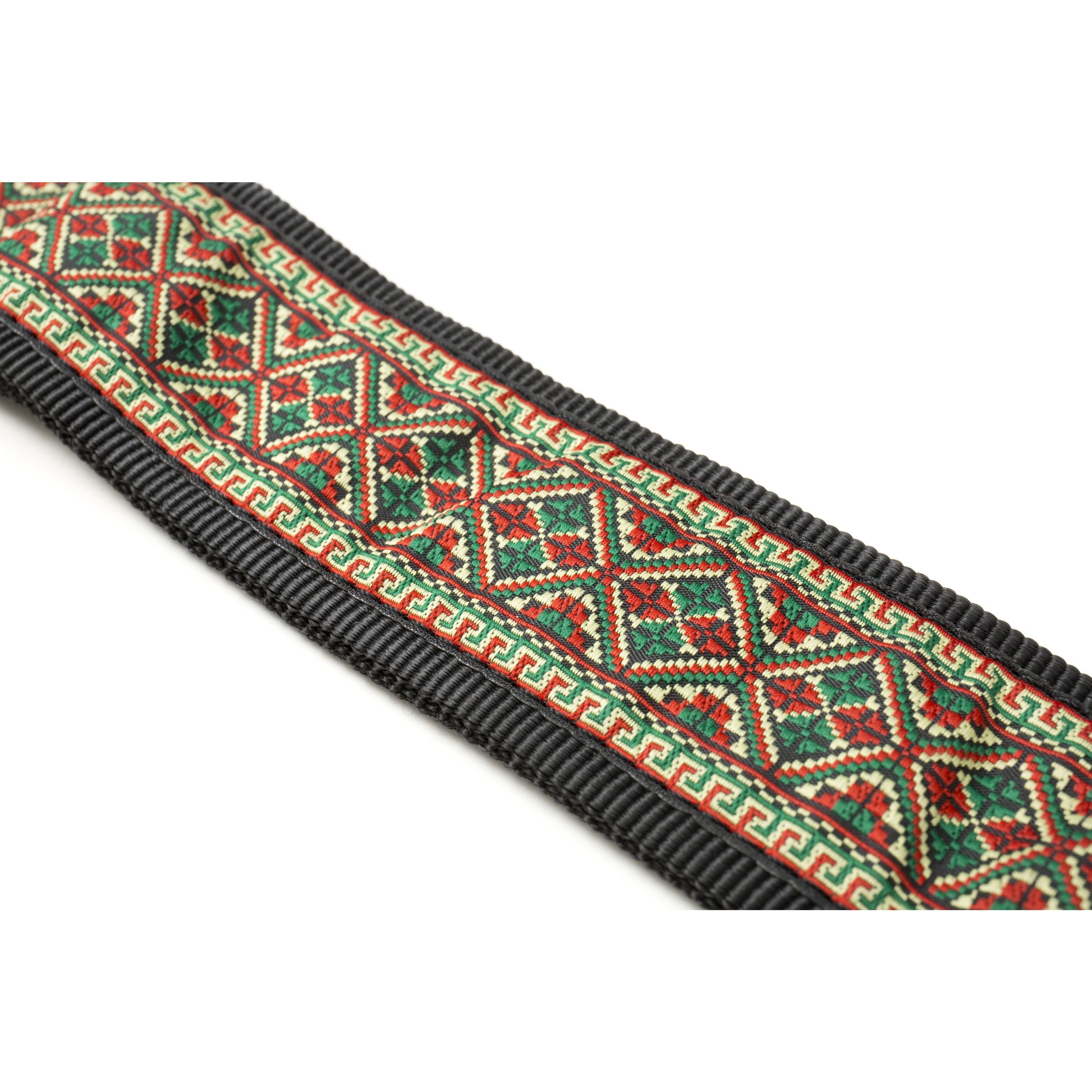 FAME Gitarrengurt, Weave Series, Baroque Pattern, Red/Green