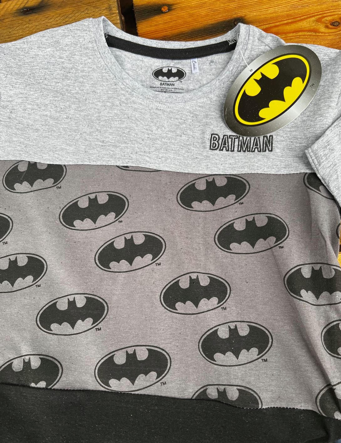 Batman Print-Shirt BATMAN Kinder T-Shirt 5-12 Jahre weiß oder grau