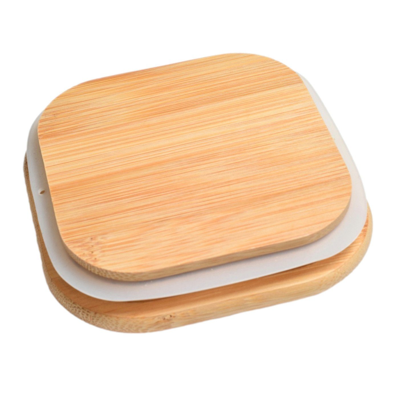 gouveo Vorratsglas Vorratsgläser aus Borosilikatglas Quadrat mit Bambus-Deckel, (3-tlg., 1500 ml)