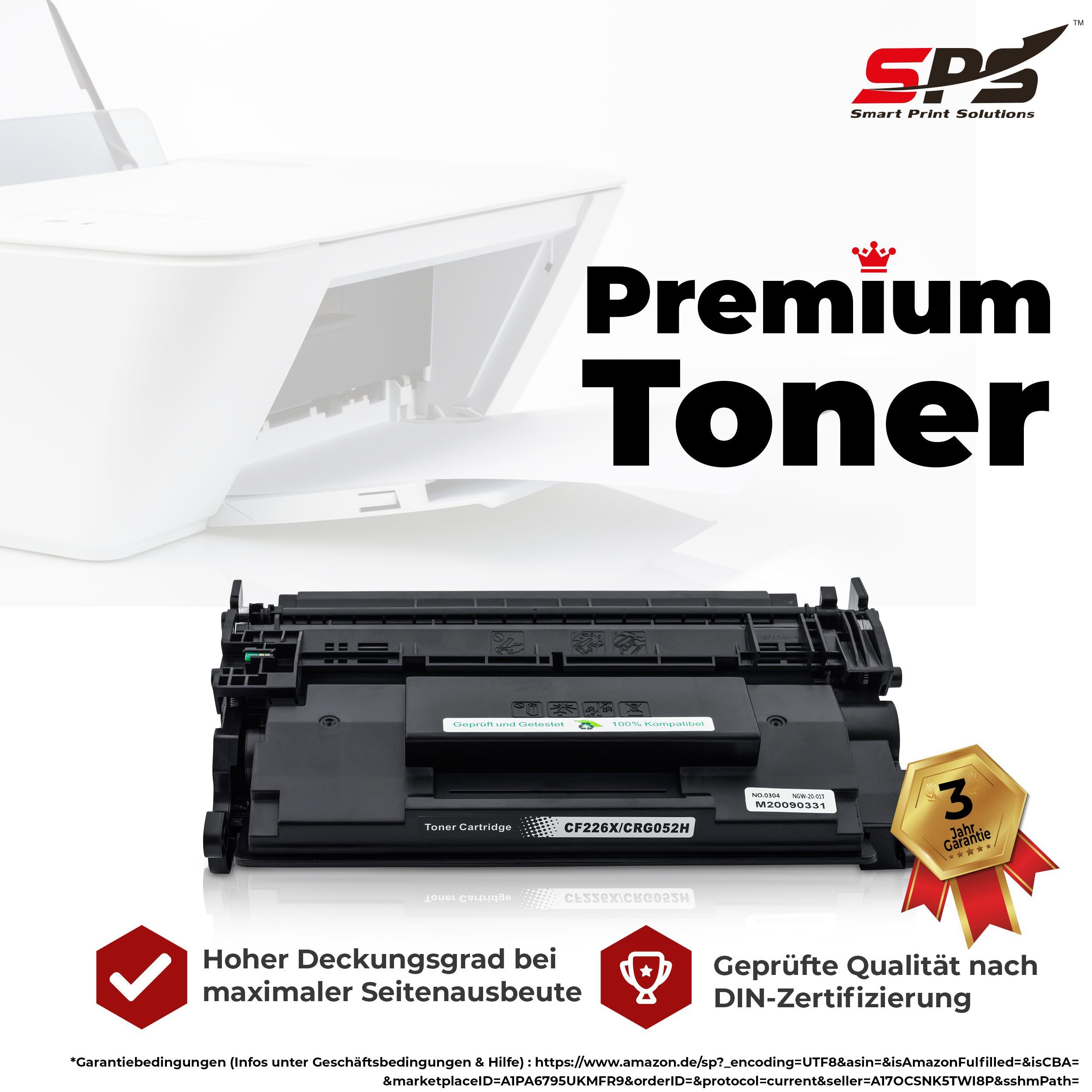 SPS Tonerkartusche CF226X Toner Schwarz – Kompatibel mit HP LaserJet Pro M402N, (Single-Pack, 1-St), Hohe Reichweite, klare Druckqualität, zertifiziert, fabrikneu