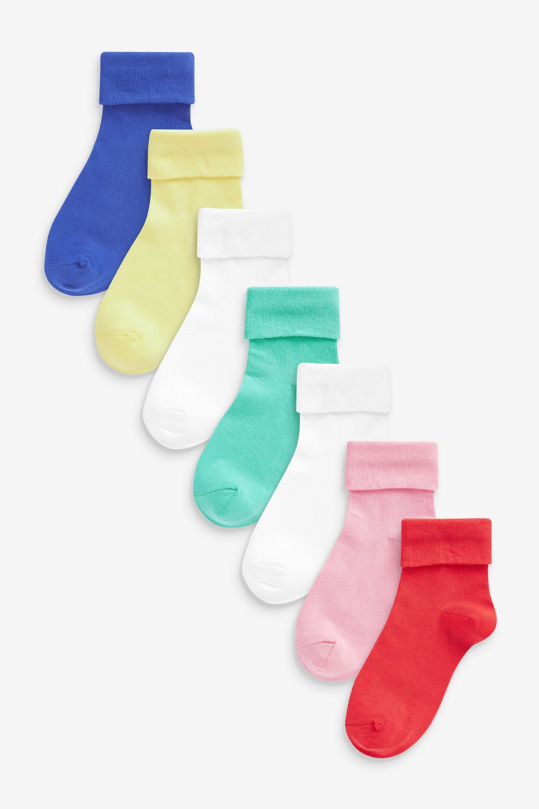 Next Umschlagsocken Baumwollanteil, 7er-Pack Kurzsocken mit (7-Paar) hohem