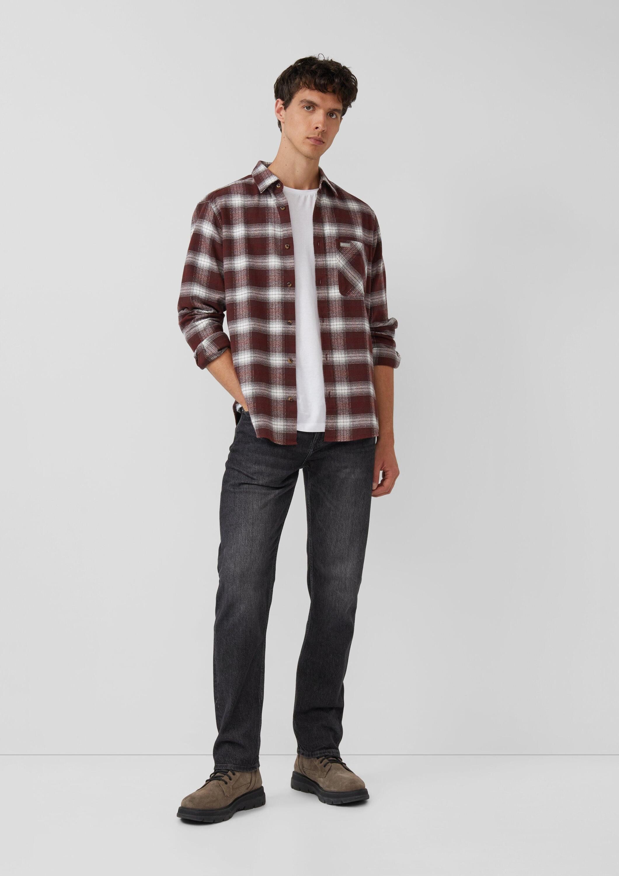 s.Oliver Langarmhemd Hemd Regular Fit: Kariertes Hemd aus Flanell