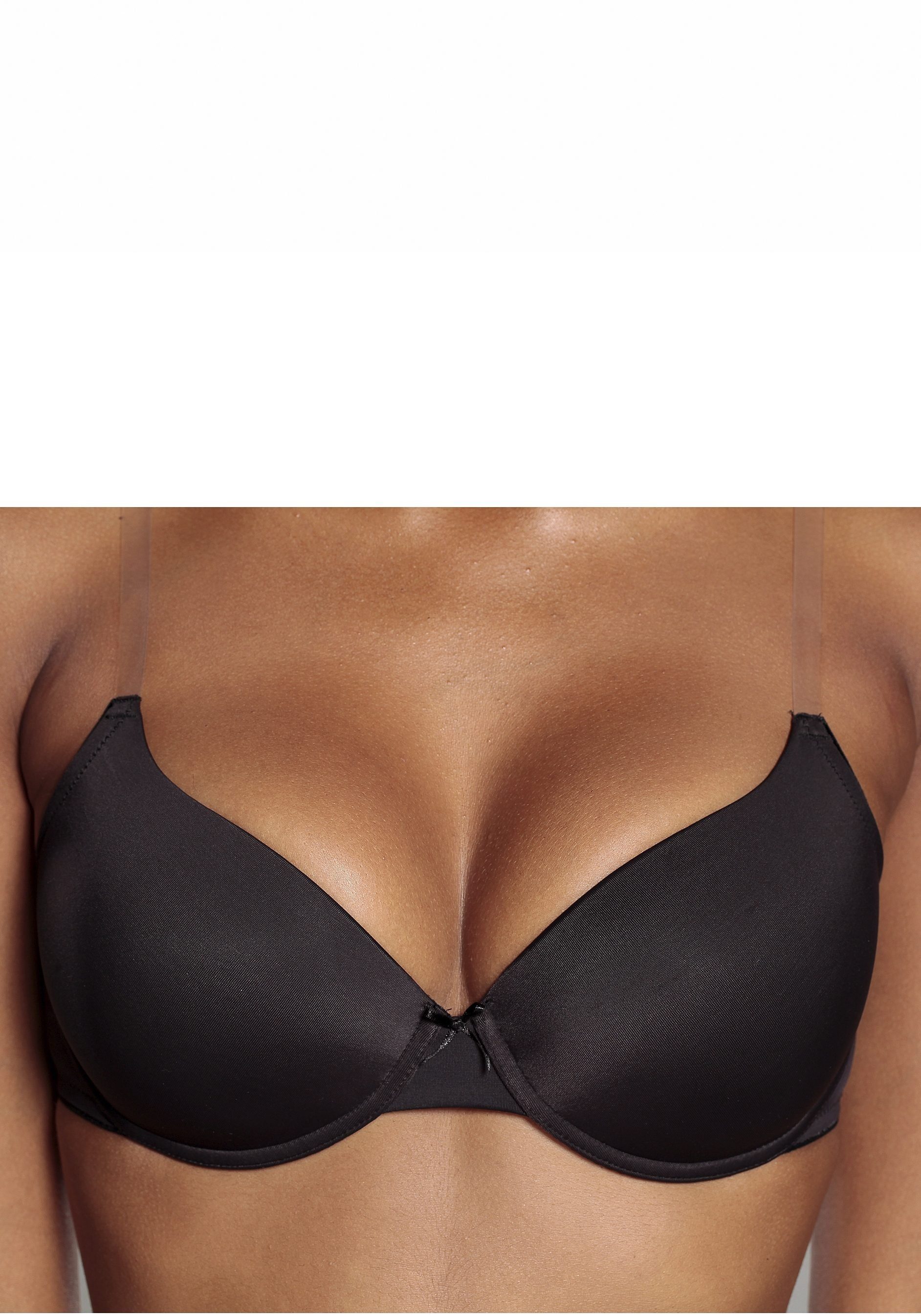 LASCANA Schalen-BH Ela mit transparenten Trägern, perfect basic mit Bügel, Sommer