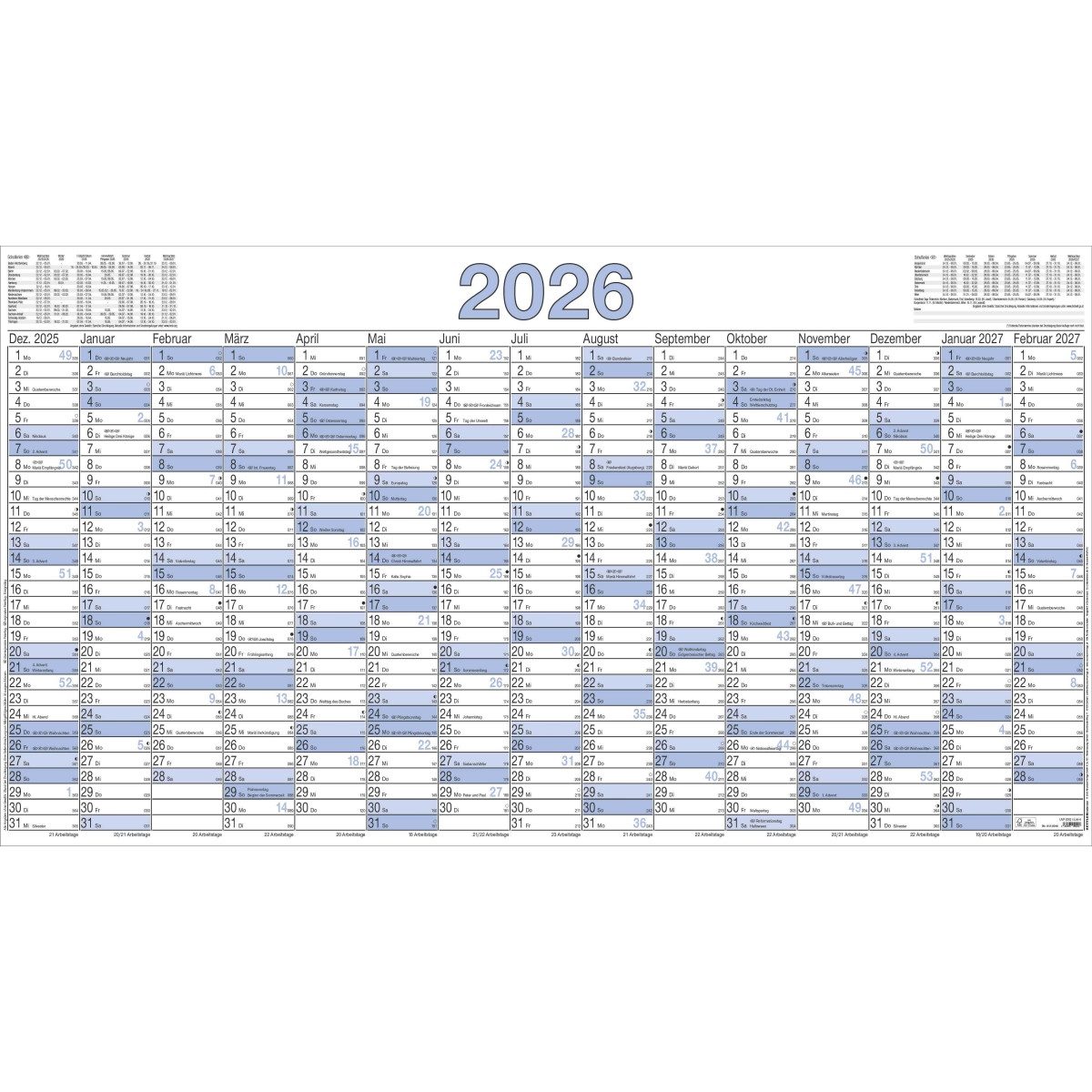 ZETTLER Plakatkalender Plakatkalender 917 140x77cm 15 Monate gerollt VE=5 Stück 2026