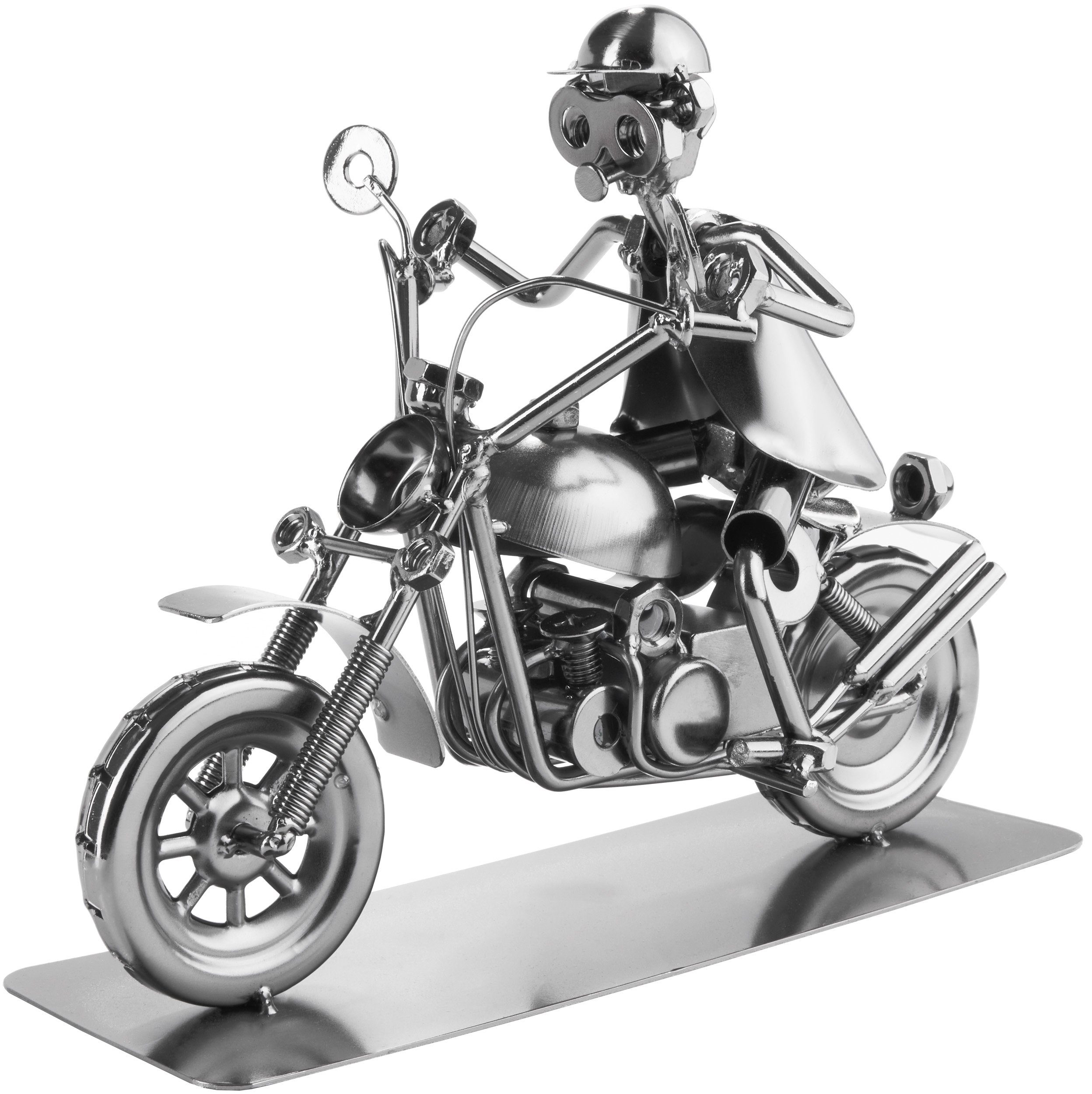 BRUBAKER Dekofigur Metallskulptur Schraubenmännchen Motorradfahrer (1 St., günstig online kaufen