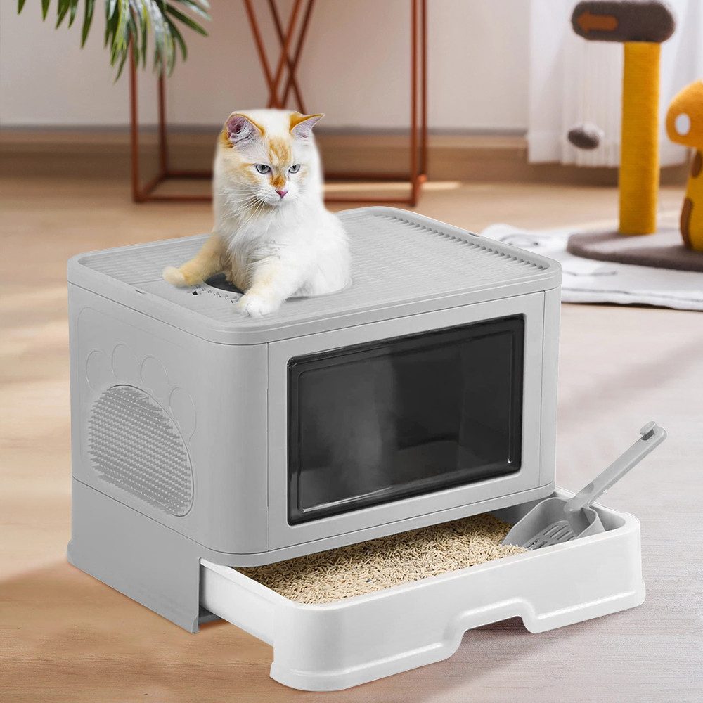 JEOBEST Katzentoilette Katzenklo mit Streuschaufel, Reinigen