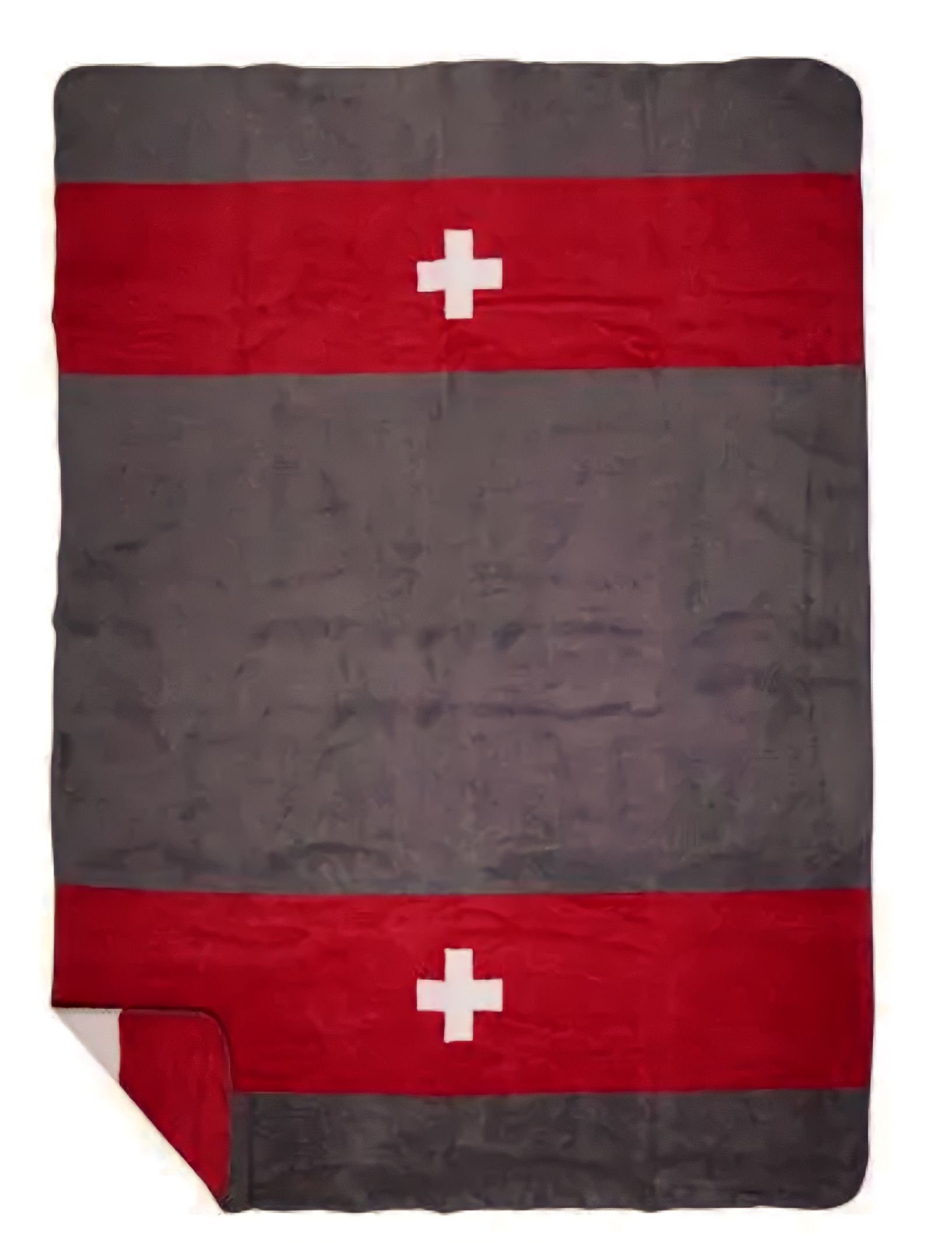 Wohndecke Decke Wohn Sofa Rot Grau Schweiz Kreuz Mars & More Hüttenstil, Mars & More, Schweiz Motiv