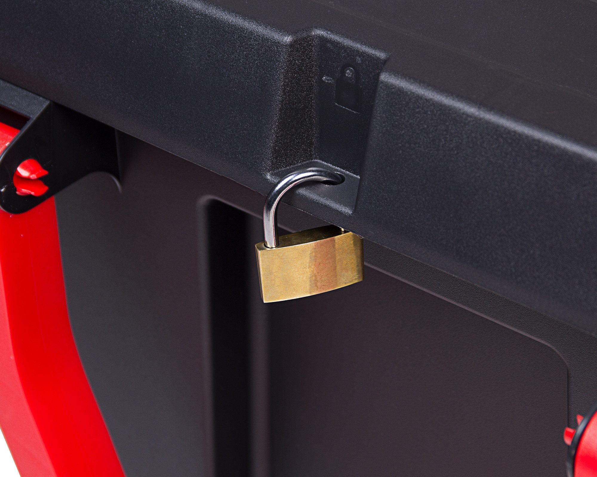 ONDIS24 Aufbewahrungsbox Stapelbox mit Deckel 120L, Kunststoff, Werkzeugkasten rollbar, Transportbox, abschließbar (Schloss nicht im Lieferumfang enthalten)