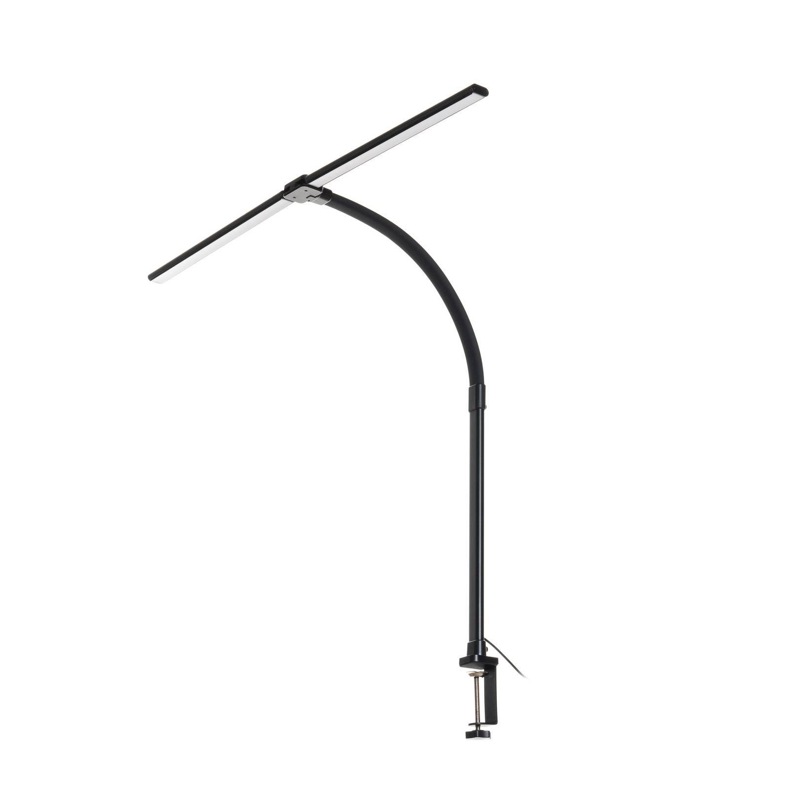 Lindby Klemmleuchte Nilay, LED, Metall, Schwarz Farbwechsel warmweiß / tageslicht IP20, LED 18 W gesamt, Farbwechsel warmweiß / tageslicht