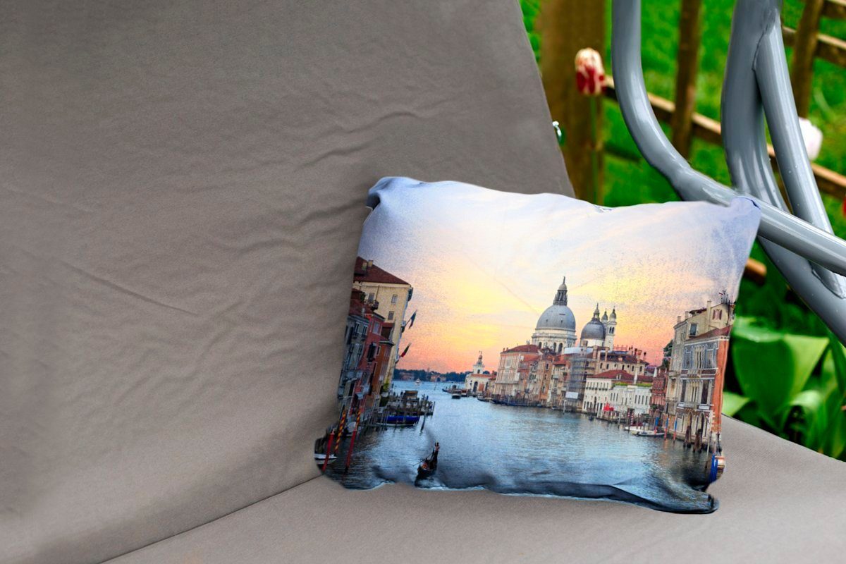 MuchoWow Italien Sonnenuntergang - - Dekokissenbezug, Kissenhülle Outdoor-Dekorationskissen, Polyester, Venedig, Dekokissen