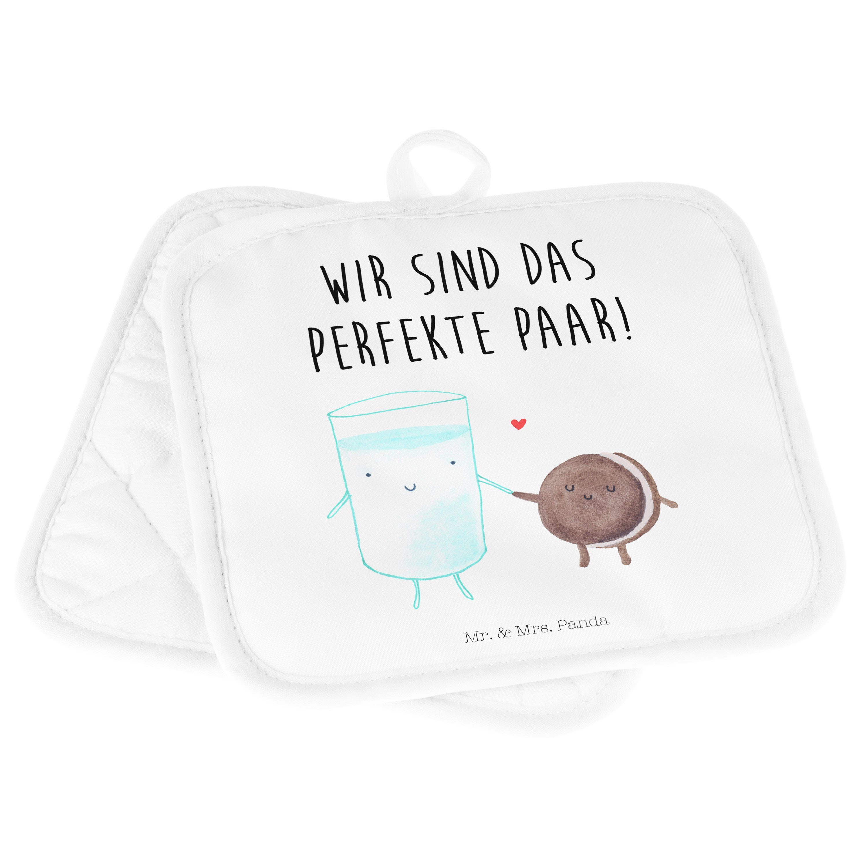 Mr. Keks Mrs. Laune, & Topflappen Milch Gute mit Geschenk, Weiß - & Panda (1-tlg) - Spruch, To, Topflappen