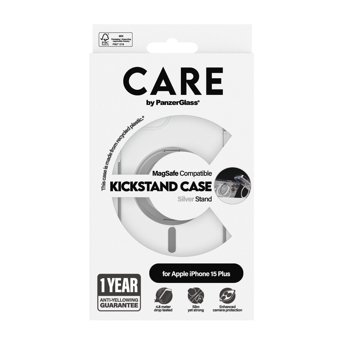 CARE by PanzerGlass Handyhülle Kickstand Case für Apple iPhone 15 Pro Max, Backcover, Schutzhülle, Handyschutzhülle, Case, Schutzcase, stoßfest