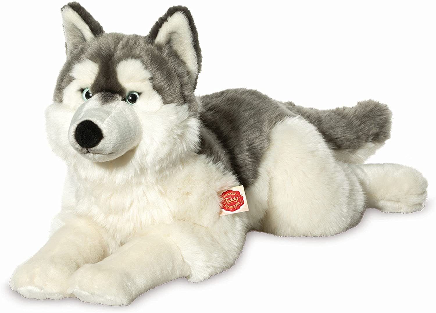Teddy Hermann® Kuscheltier Husky liegend, 60 cm, zum Teil aus recyceltem Material