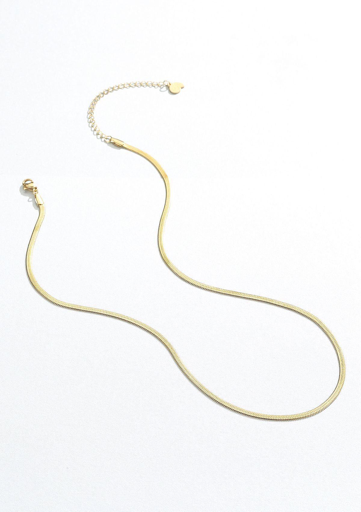 Hey Happiness Schlangenkette aus Edelstahl, 46-53,5 cm verstellbar, Herren Snake Halskette, Wasserfeste Herren Kette – Bild 4 von 5