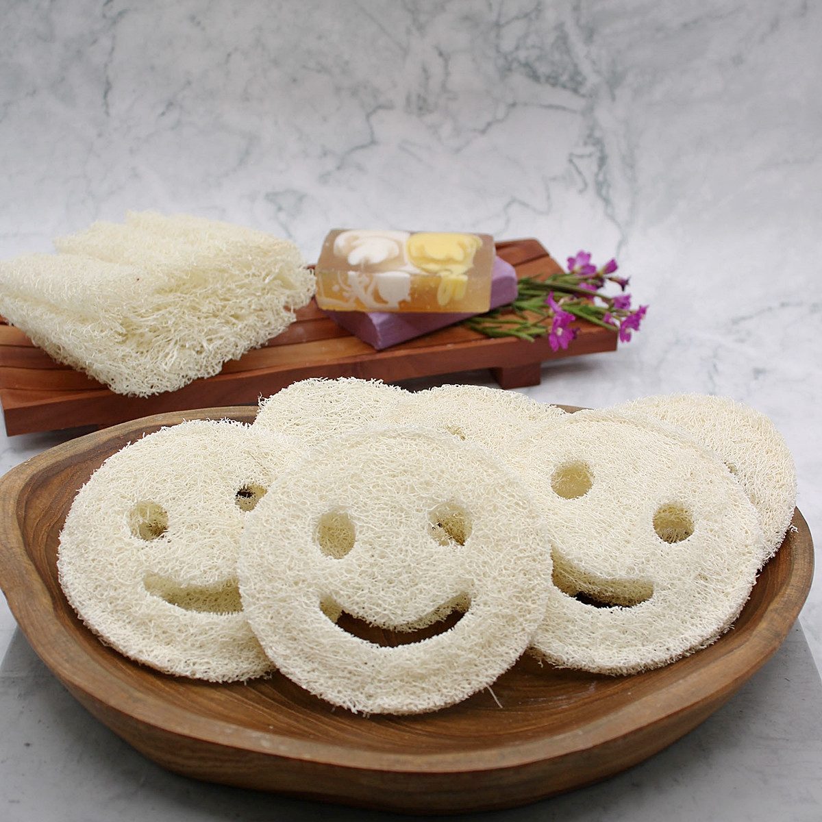 Ancient Wisdom Körperpeeling Luffa-Schwamm SMILEY ca. 10 cm Durchmesser, 1-tlg., zum Peelen geeignet