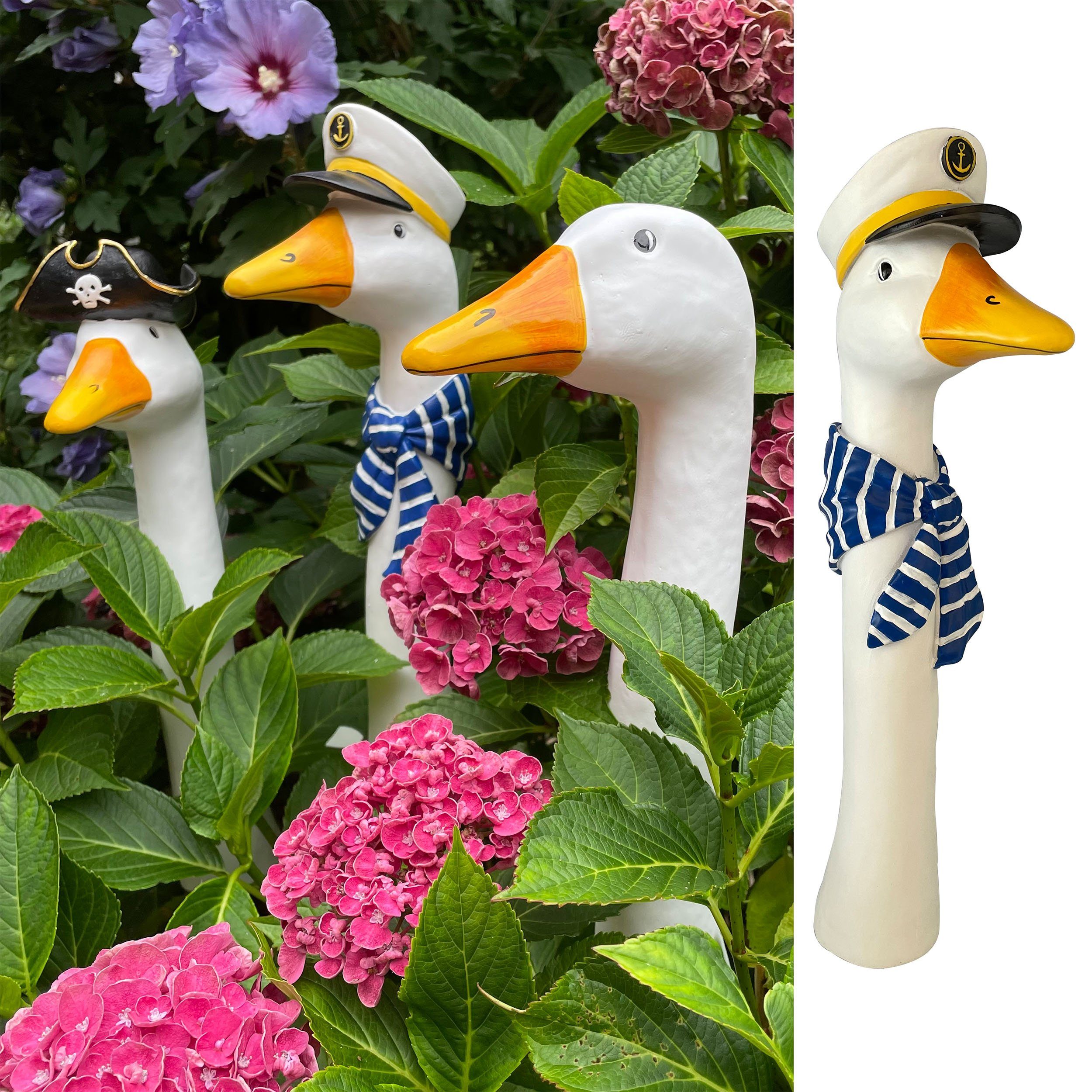 Online-Fuchs Gartenfigur Gänsehals Gartenstecker Gans - lustige Deko Garten günstig online kaufen