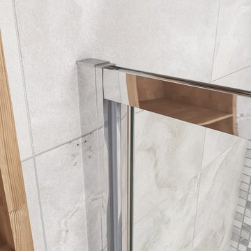 duschspa Dusch-Falttür Glastür Duschtür Nischentür Falttür Duschabtrennung ESG Glas Dusche, Einscheibensicherheitsglas, (Set) Klarglas