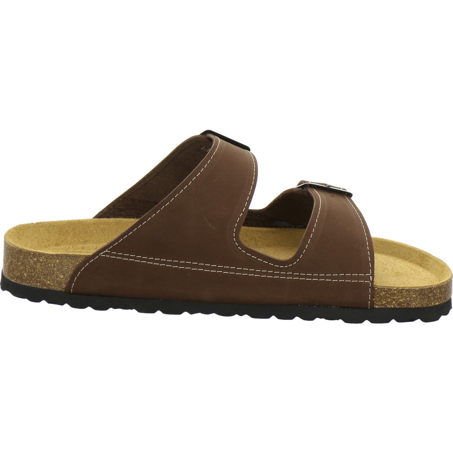 AFS-Schuhe 311072 Zweischnaller Pantolette für Herren mit Fußbett, bequeme Sandalen aus Leder