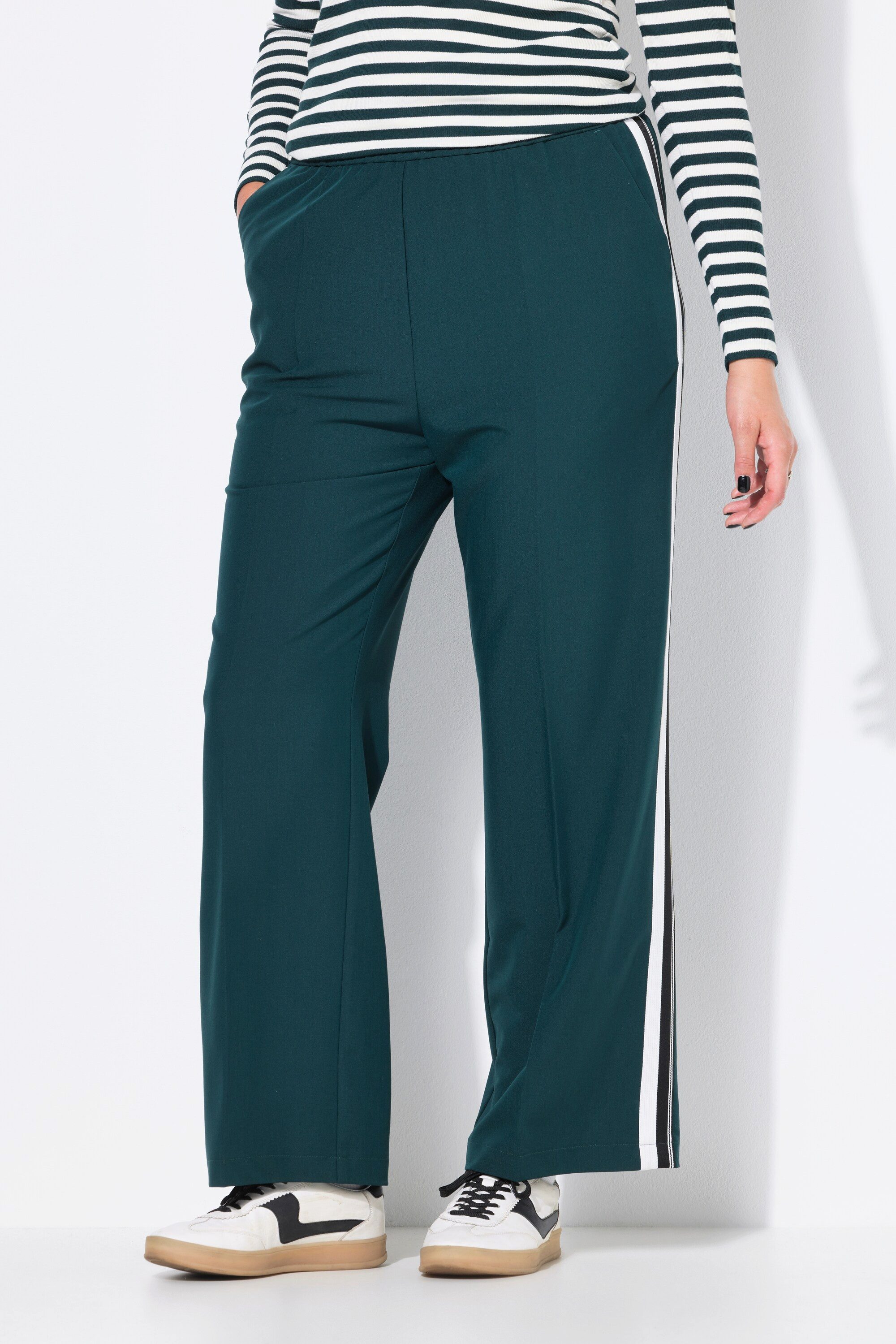 Studio Untold Schlupfhose Hose Straight Wide Legs Seitenstreifen günstig online kaufen