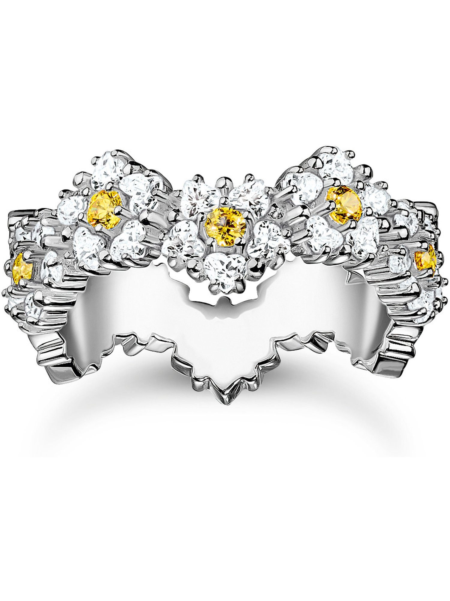 THOMAS SABO Fingerring Thomas Sabo Damen-Damenring 925er Silber Zirkonia, Zirkonia, synthetisch