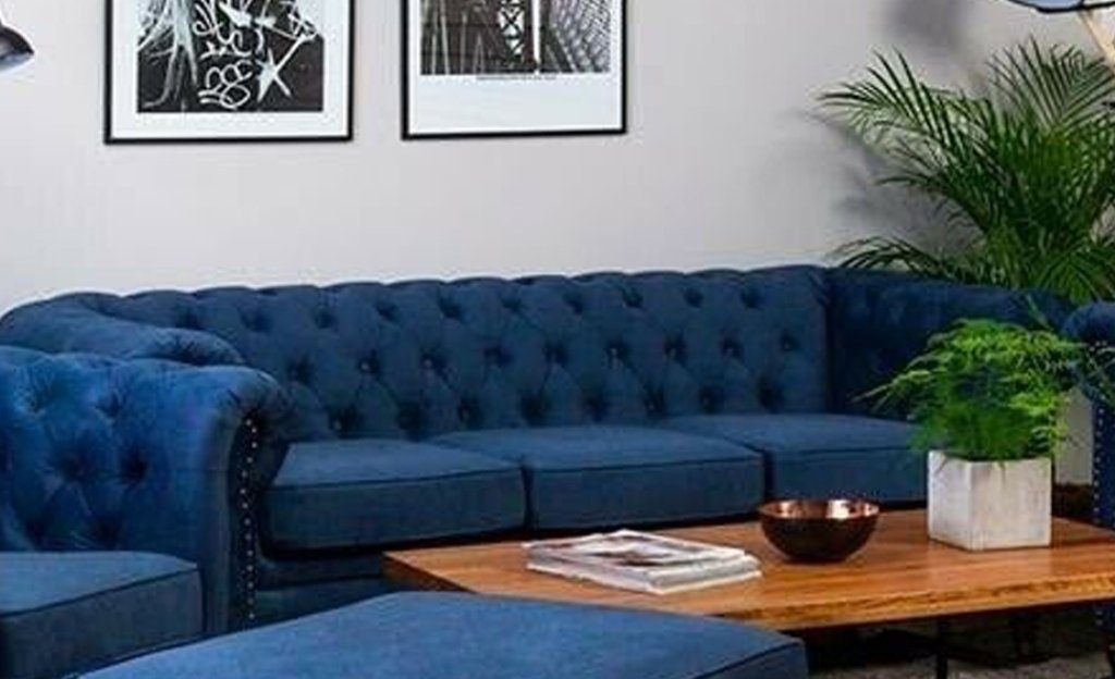 Neu, Sofa 3-er Chesterfield Made JVmoebel 3-Sitzer Couch Europe Edel Sofa Moderne in Luxus Blauer