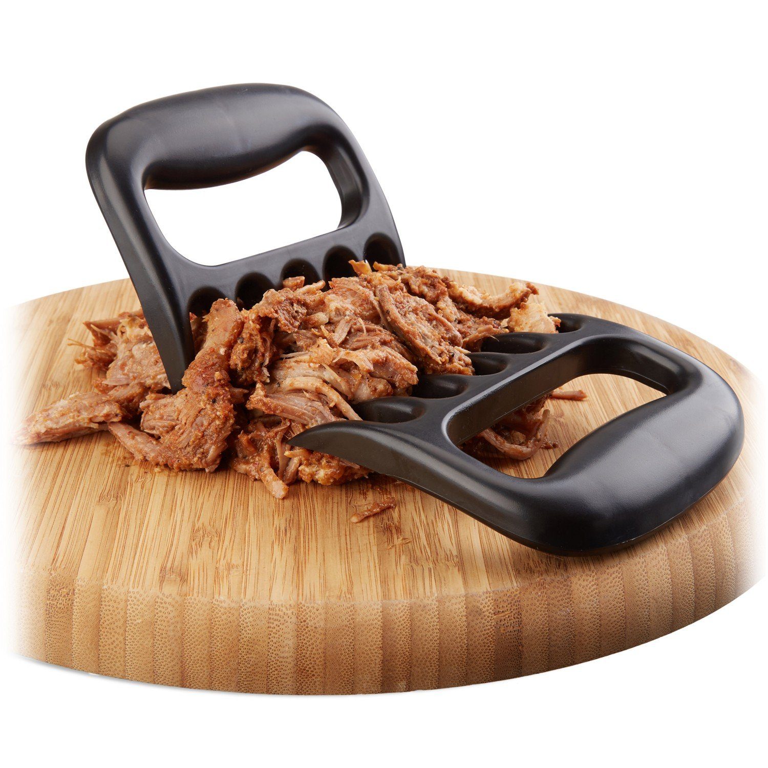 HAC24 Fleischgabel 2er Set Fleischkralle Pulled Pork Gabeln Bärenklaue BBQ, Schwarz Kunststoff
