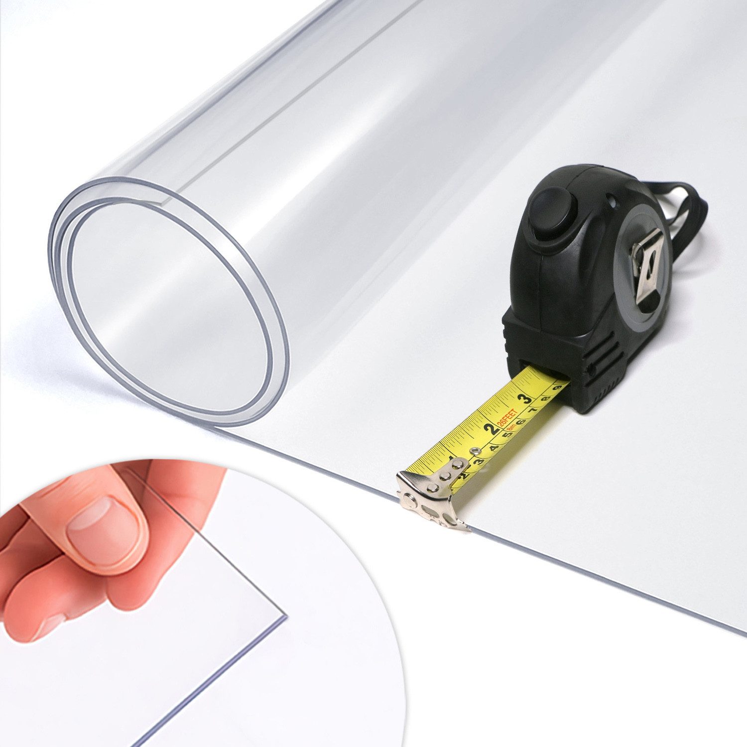 Tulup Tischdecke Transparente Schutzmatte, Weiches Glas, Tischdecke Glasklar Folie 2 mm
