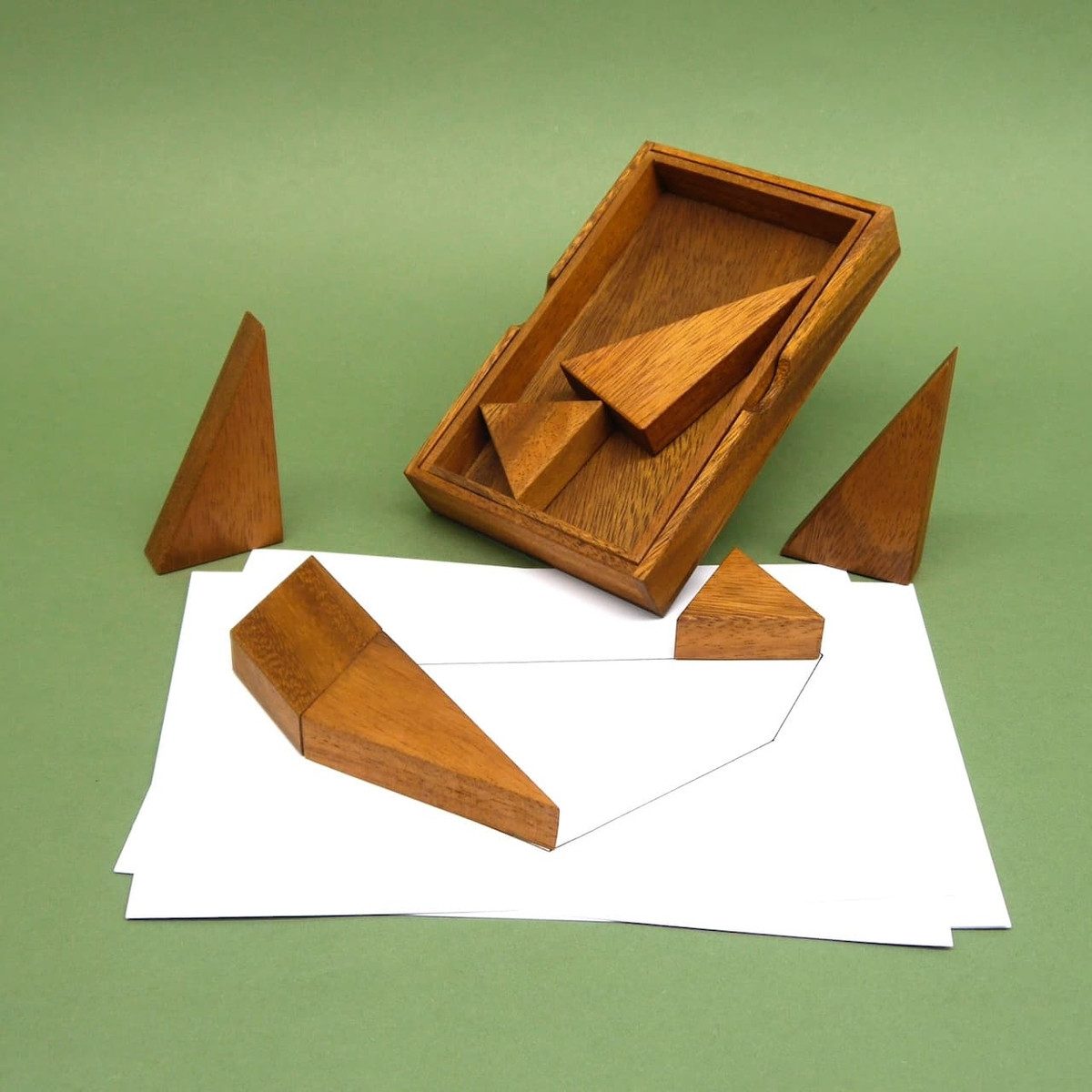 ROMBOL Denkspiele Spiel KINDER-TANGRAM - einfache Tangramvariante, Knobelspiel, Holzpuzzle
