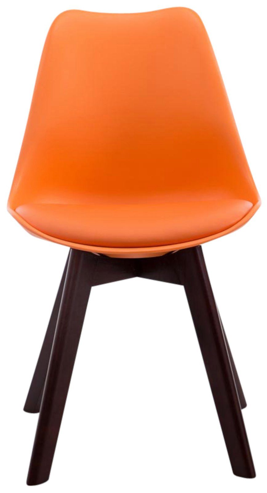 CLP Küchenstuhl Borneo V2 Kunststoffsitzschale Kunstleder orange (4er Set)