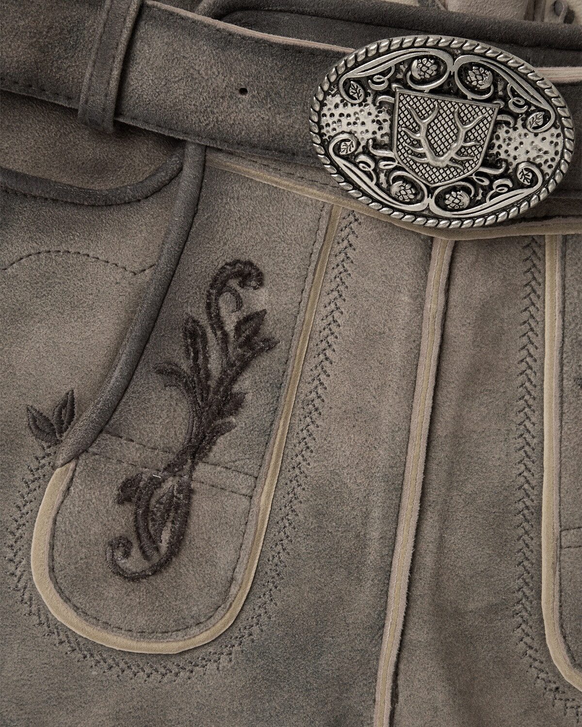 KRÜGER BUAM Trachtenlederhose Kurze Lederhose mit Gürtel