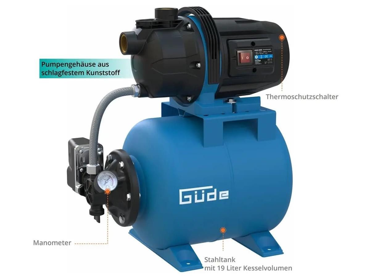 Güde Hauswasserwerk HWW 6035, 600 W Motorleistung, 3200 l/h max. Fördermenge