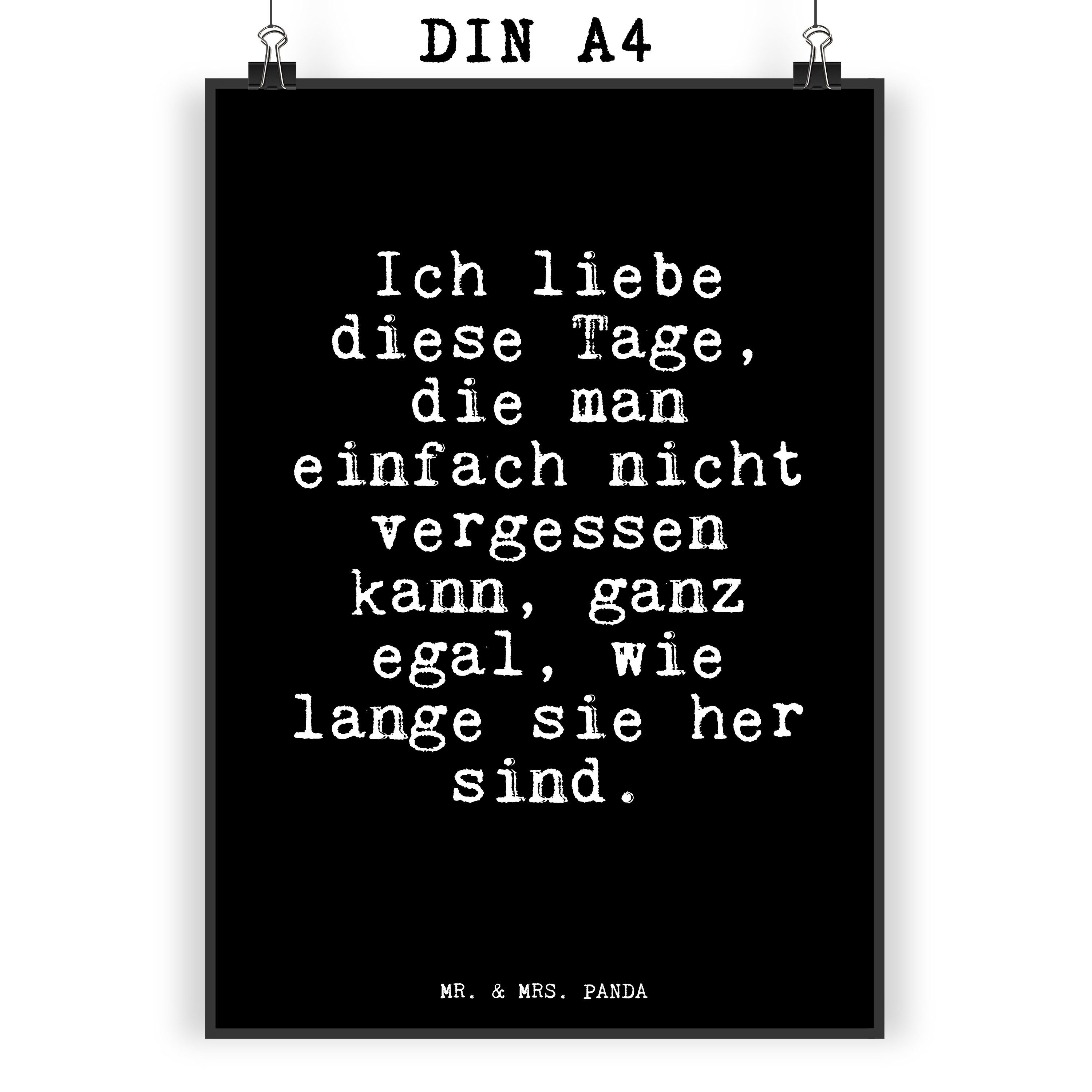 Mr. & Mrs. Panda Poster »Ich liebe diese Tage,... Schwarz Geschenk