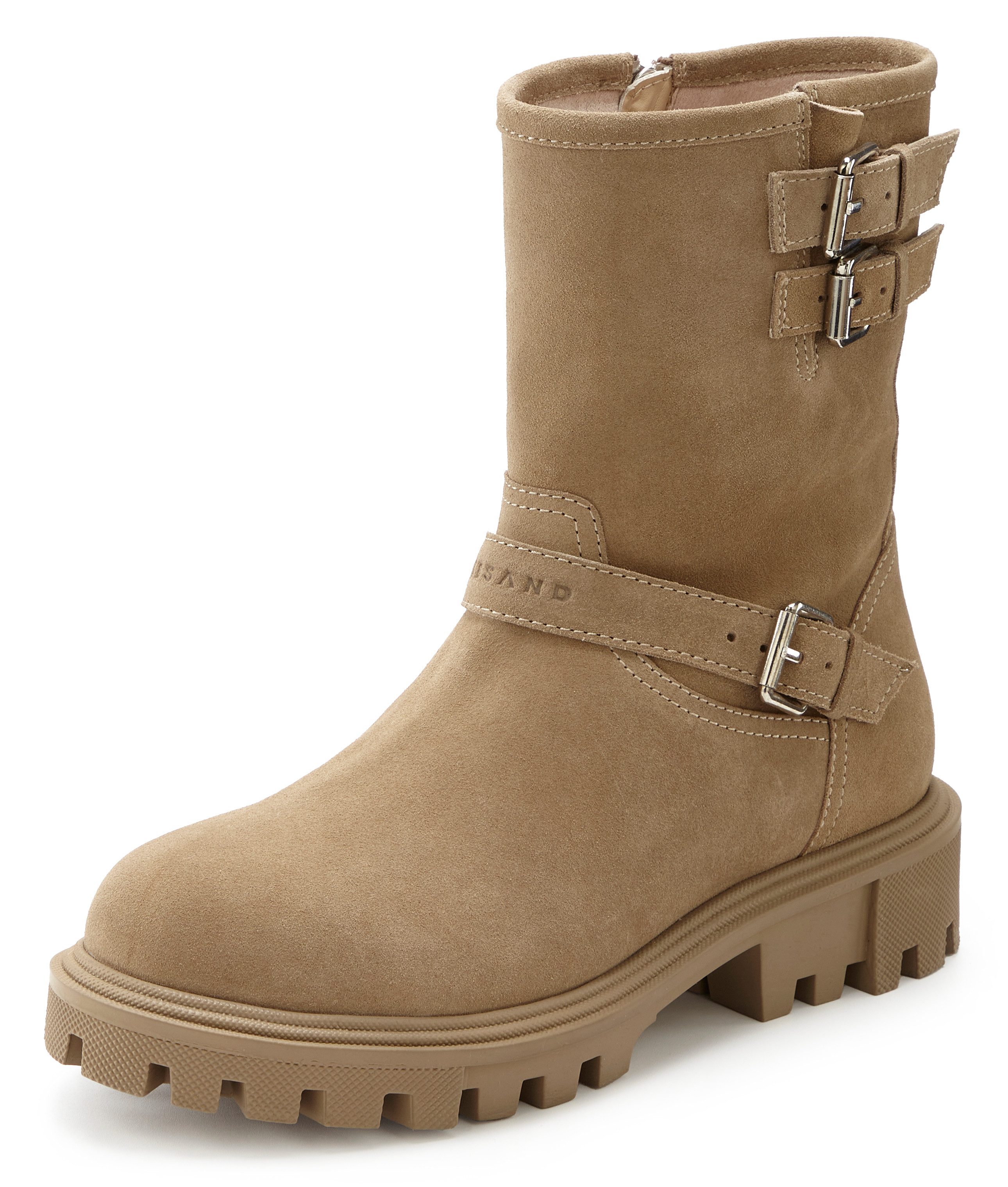 Elbsand Stiefel, Boots, Bikerboots, Lederstiefelette, Lederboots Stiefelette aus Leder mit trendigen Zierschnallen