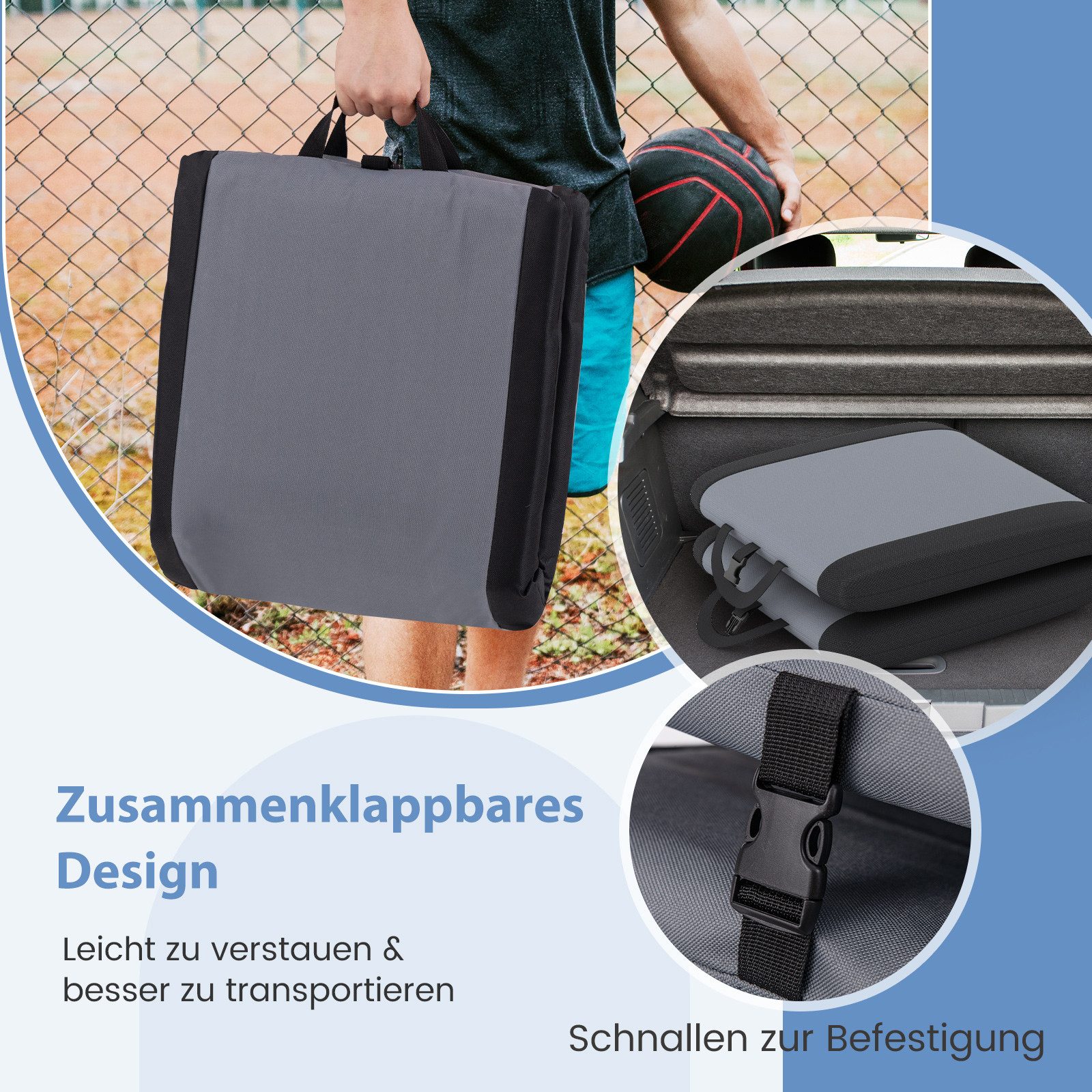 COSTWAY Relaxsessel, Sitzkissen faltbar, mit verstellbarer Rückenlehne, gepolstert