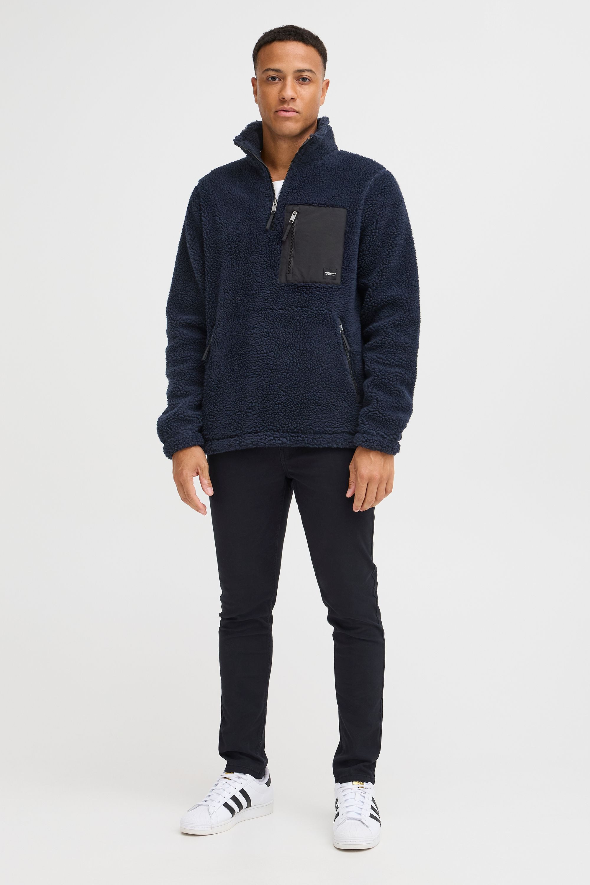 Blend Fleecejacke BHTotto Lässiger Troyer in Teddy-Optik