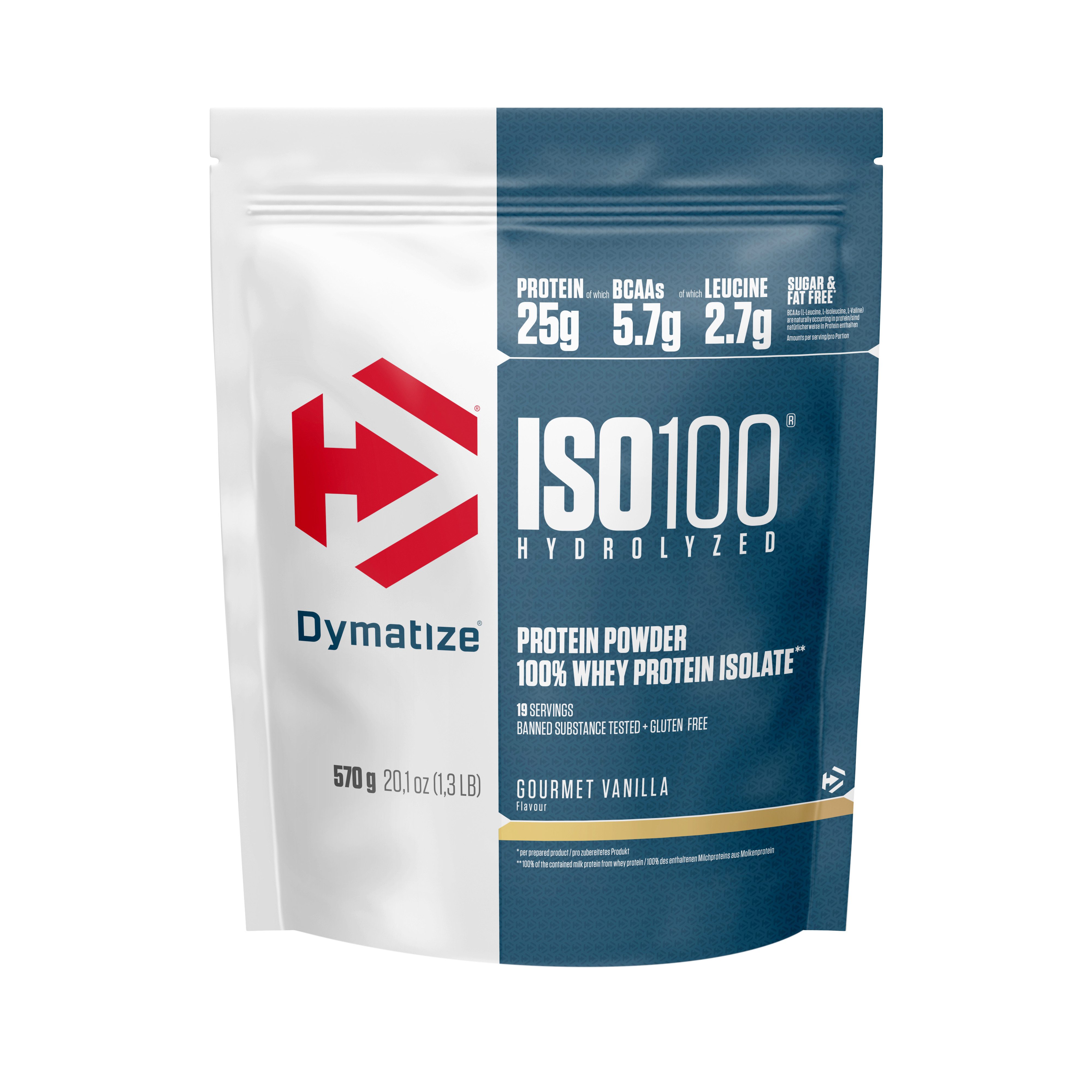 Dymatize Whey Protein Shake ISO 100 Hydrolyzed Gourmet Vanilla 570 g Pulver, 570 g