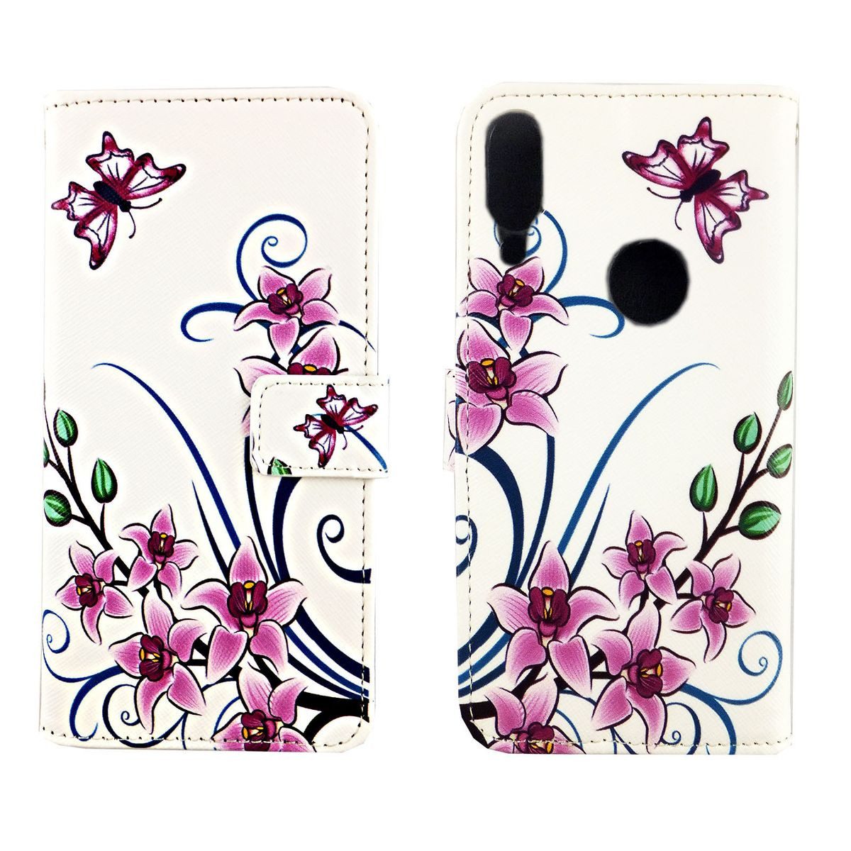 König Design Handyhülle Huawei P Smart 2019, Huawei P Smart 2019 Handyhülle Bookcover Weiß