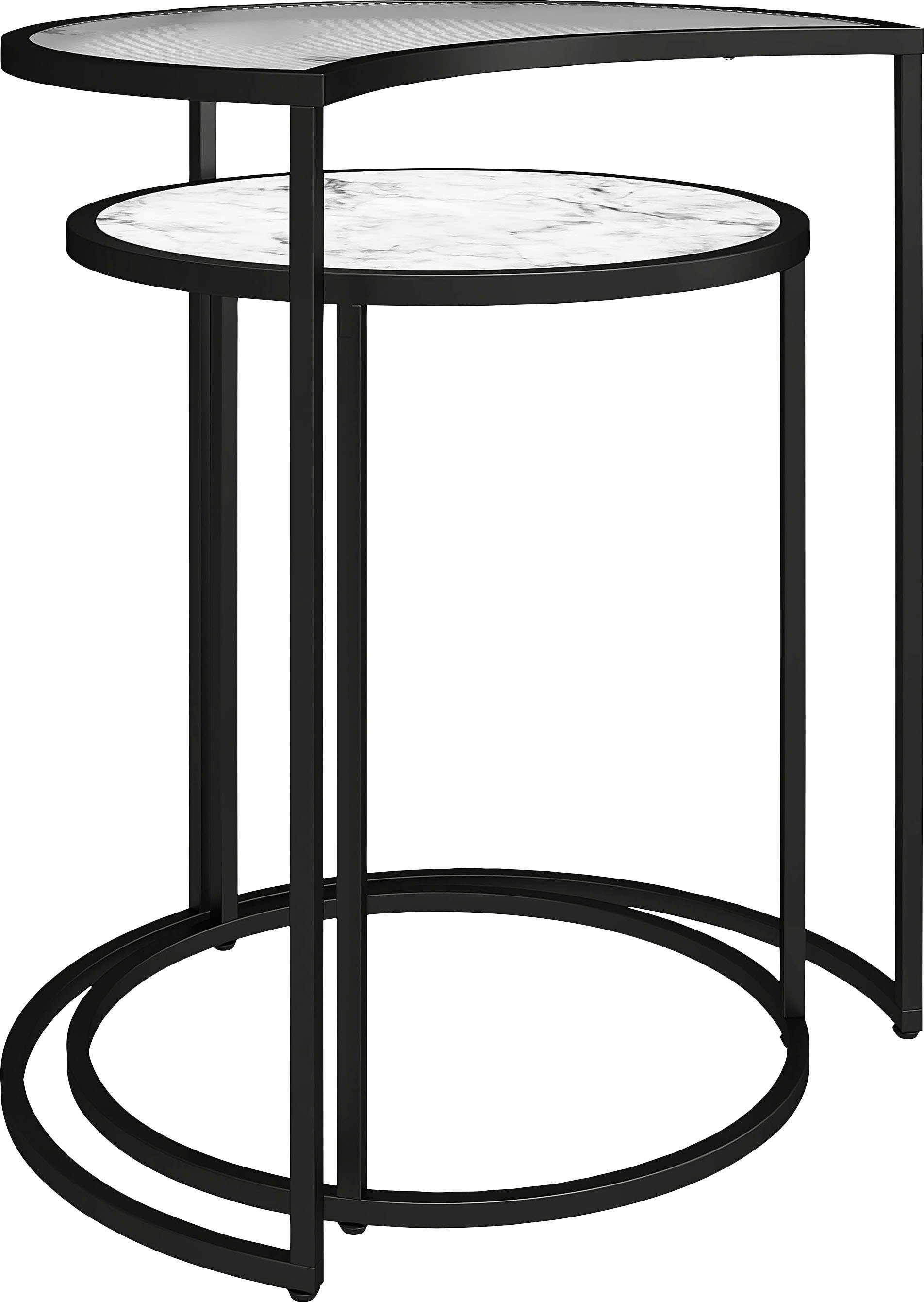 Dorel Home Beistelltisch Moon (2-St), Tischplatte aus Glas, pflegeleichte Oberfläche, Höhe 55,5 cm