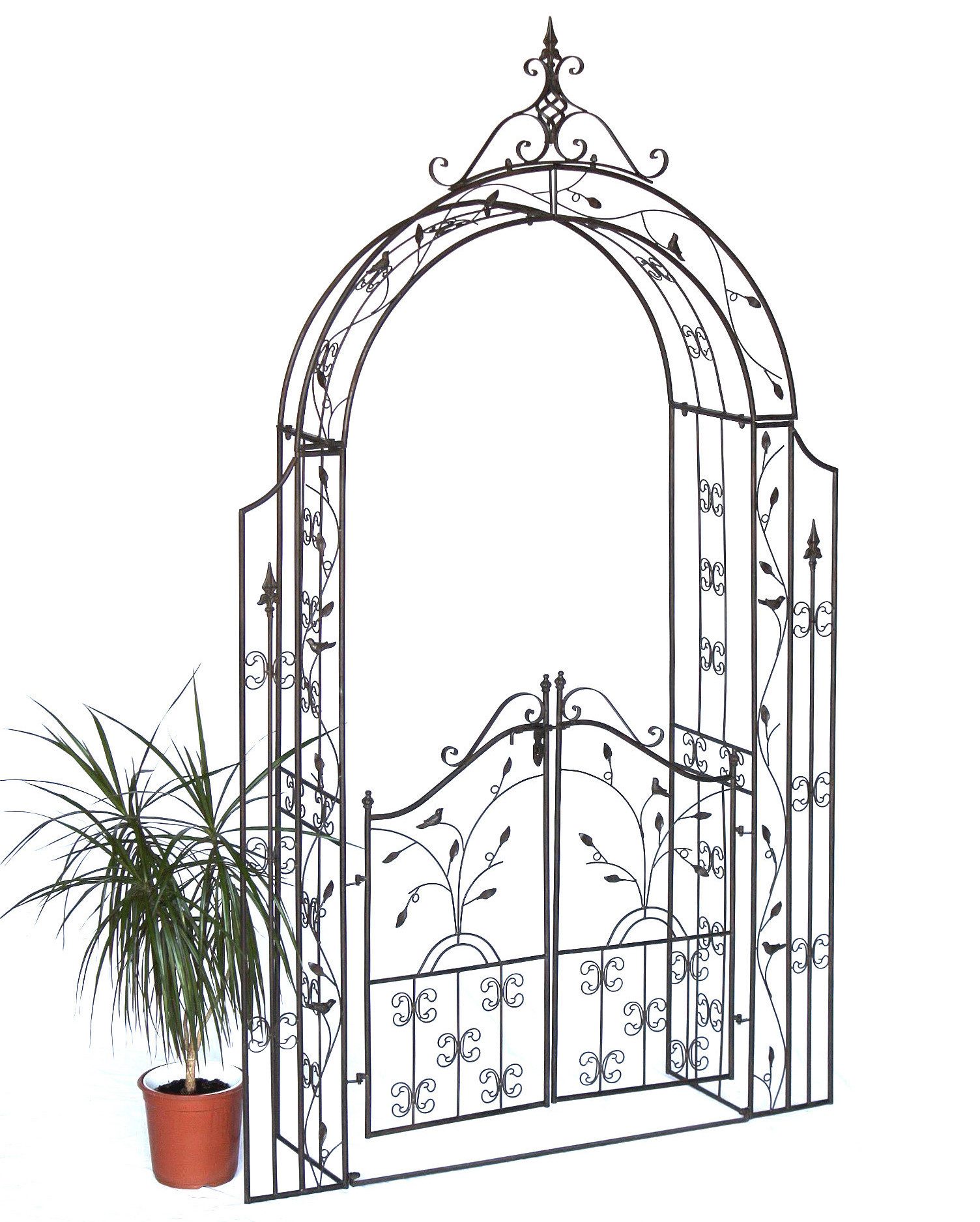 DanDiBo Rosenbogen mit Tür Metall 18604 Torbogen Gartentor Eisen Rundbogen