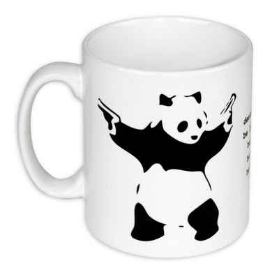 Close Up Tasse Destroy Racism Tasse Banksy Panda Kaffeetasse