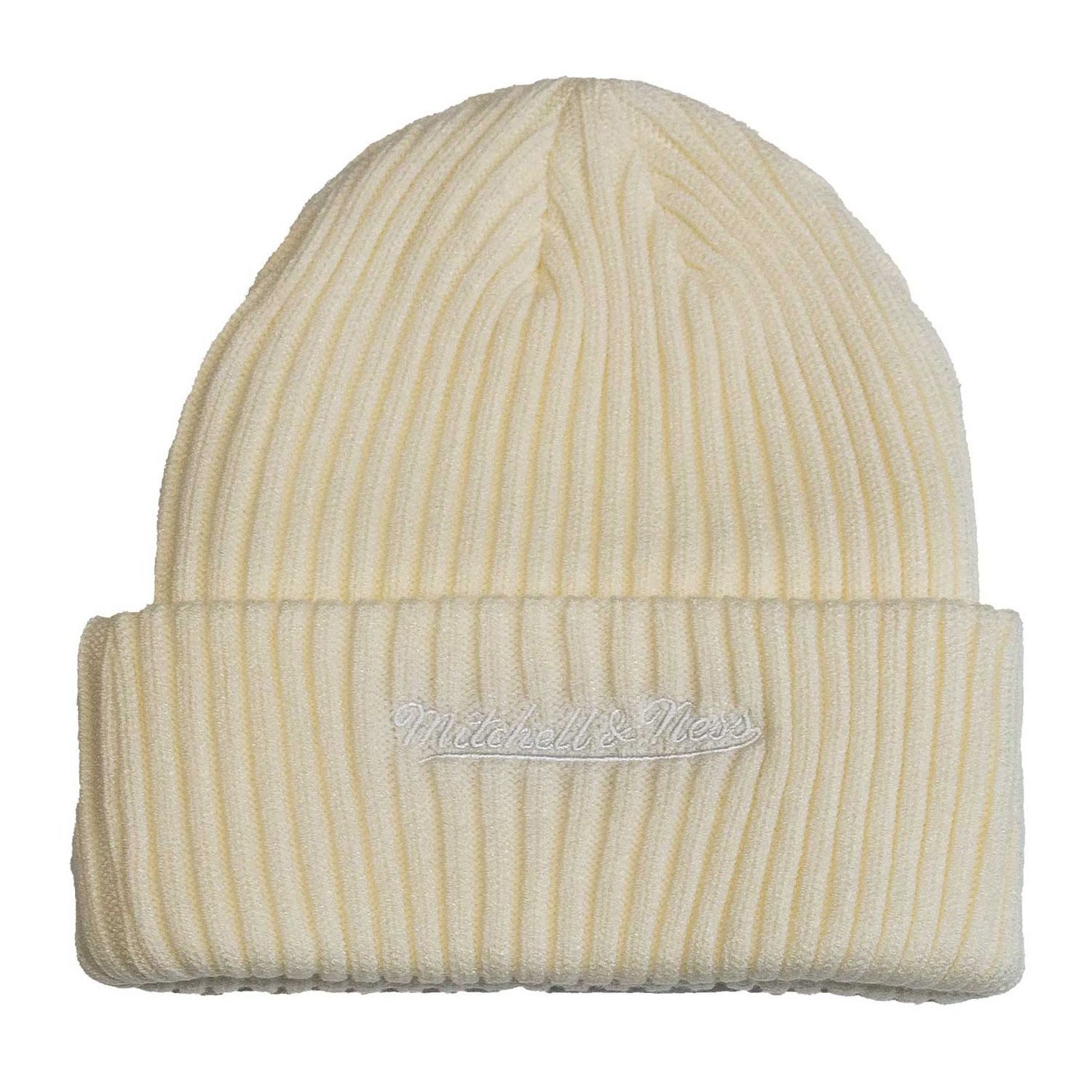 Mitchell & Ness Fleecemütze Cuff Knit METAL LOGO offwhite