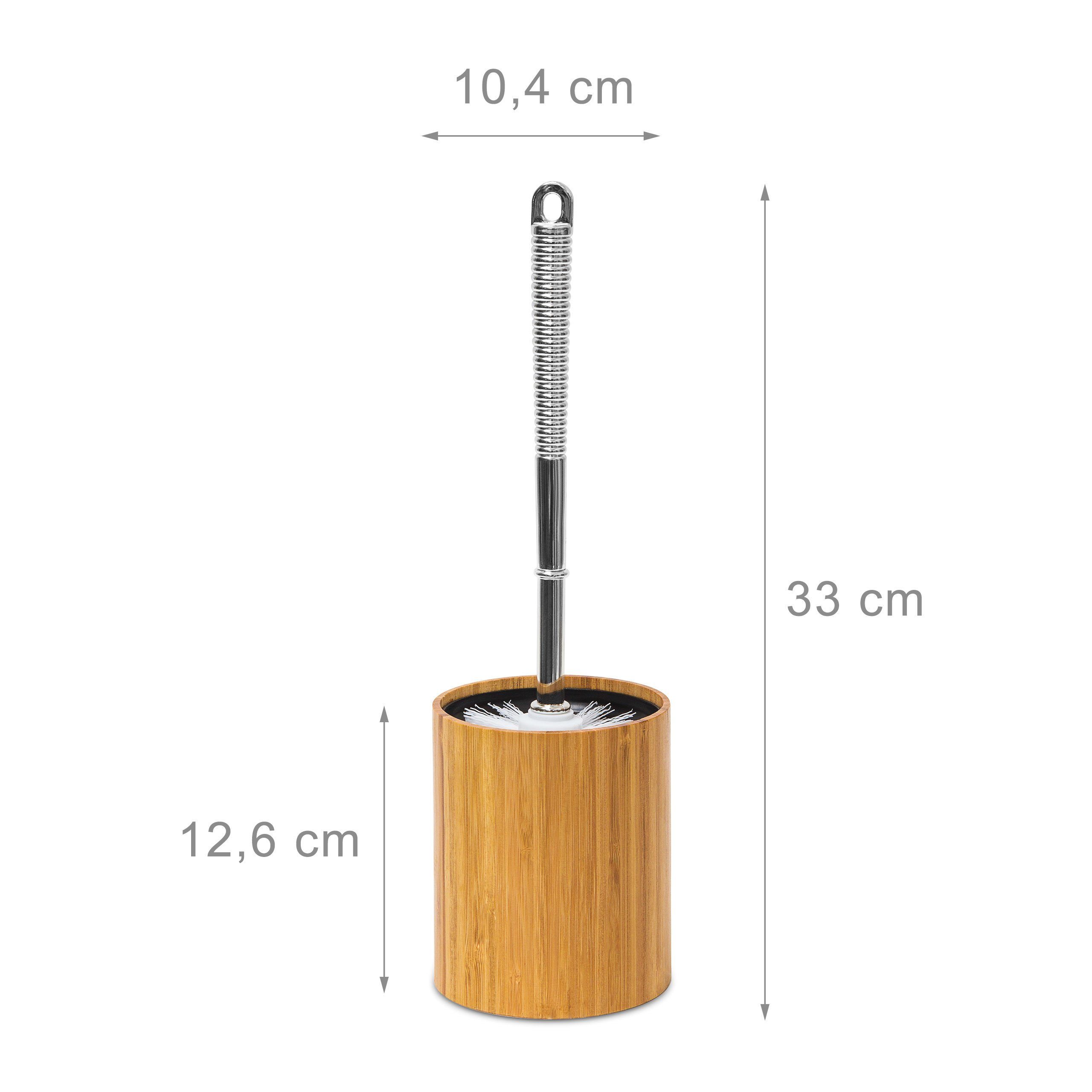 Bambus WC-Bürstenhalter relaxdays Badezimmer-Set