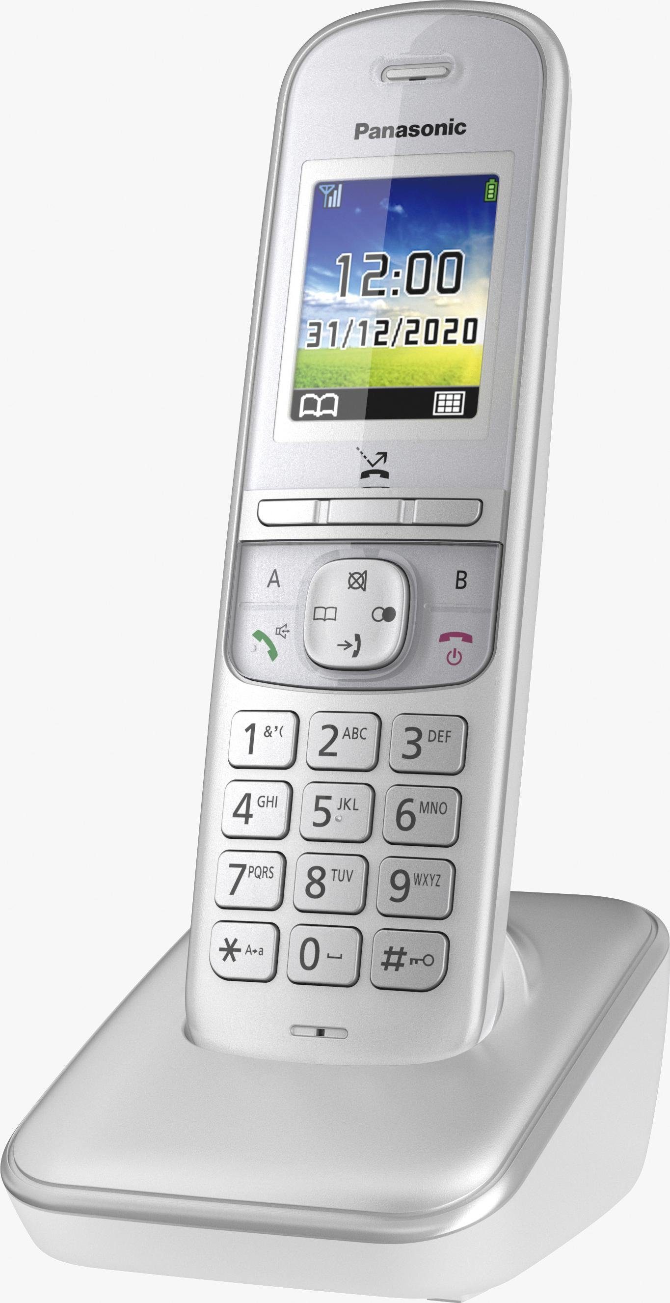 DECT-Telefon (Mobilteile: Panasonic Schnurloses perlsilber KX-TGH710 1)