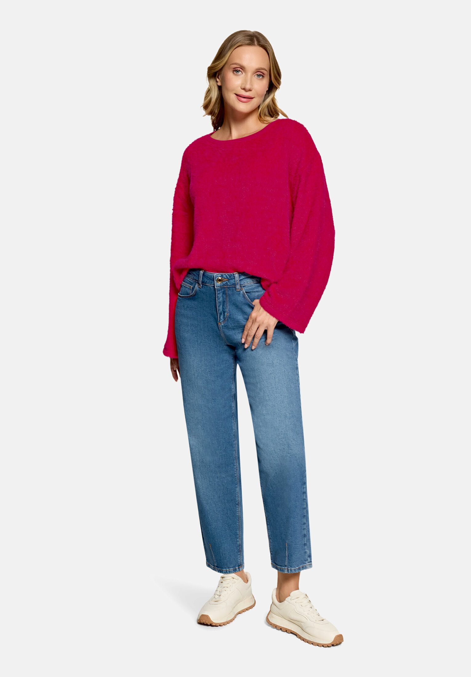 Cartoon Sweatshirt Damen mit überschnittenen Ärmeln