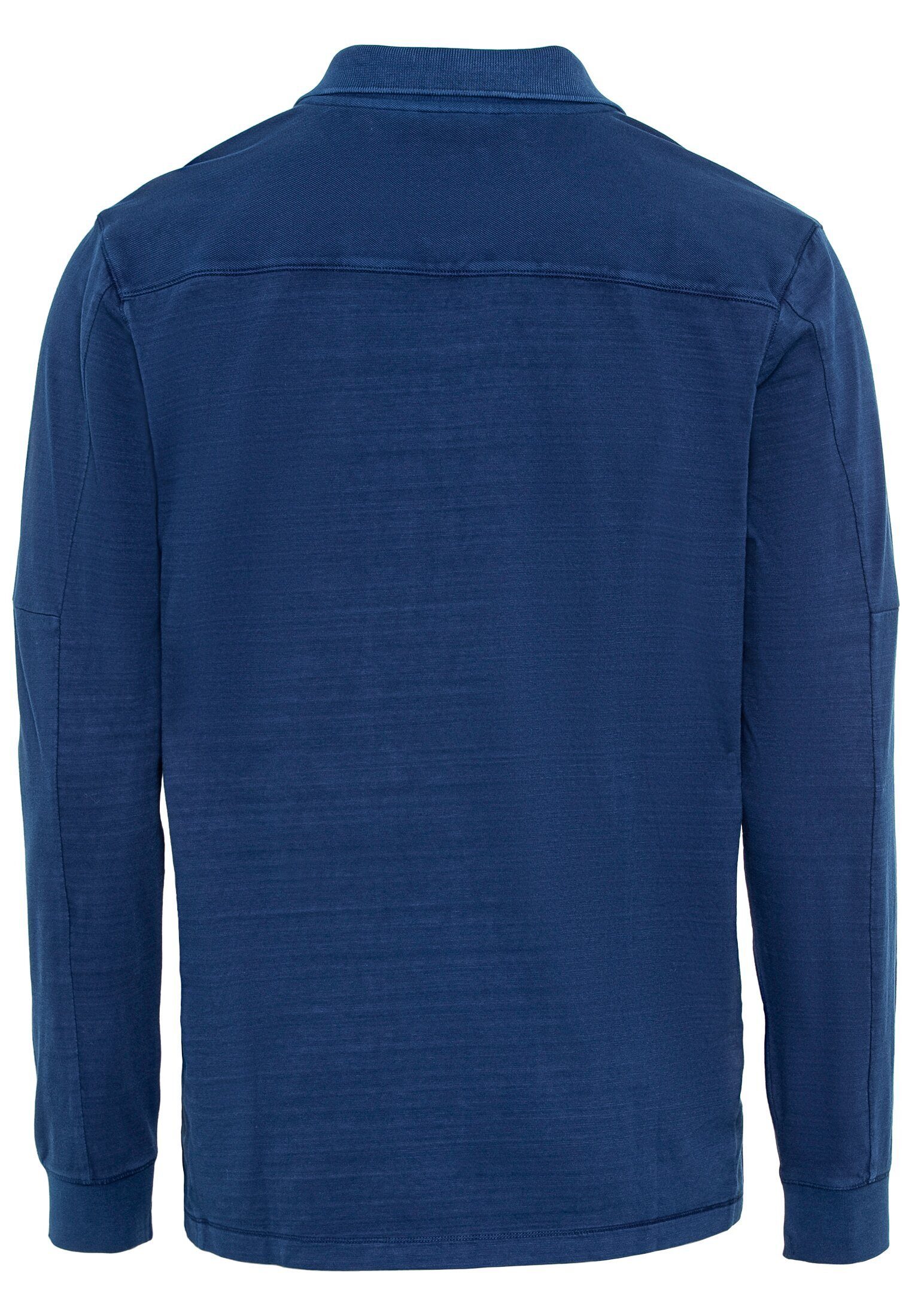 camel active Poloshirt Shirts_Langarm-Poloshirt Baumwolle Blau aus reiner
